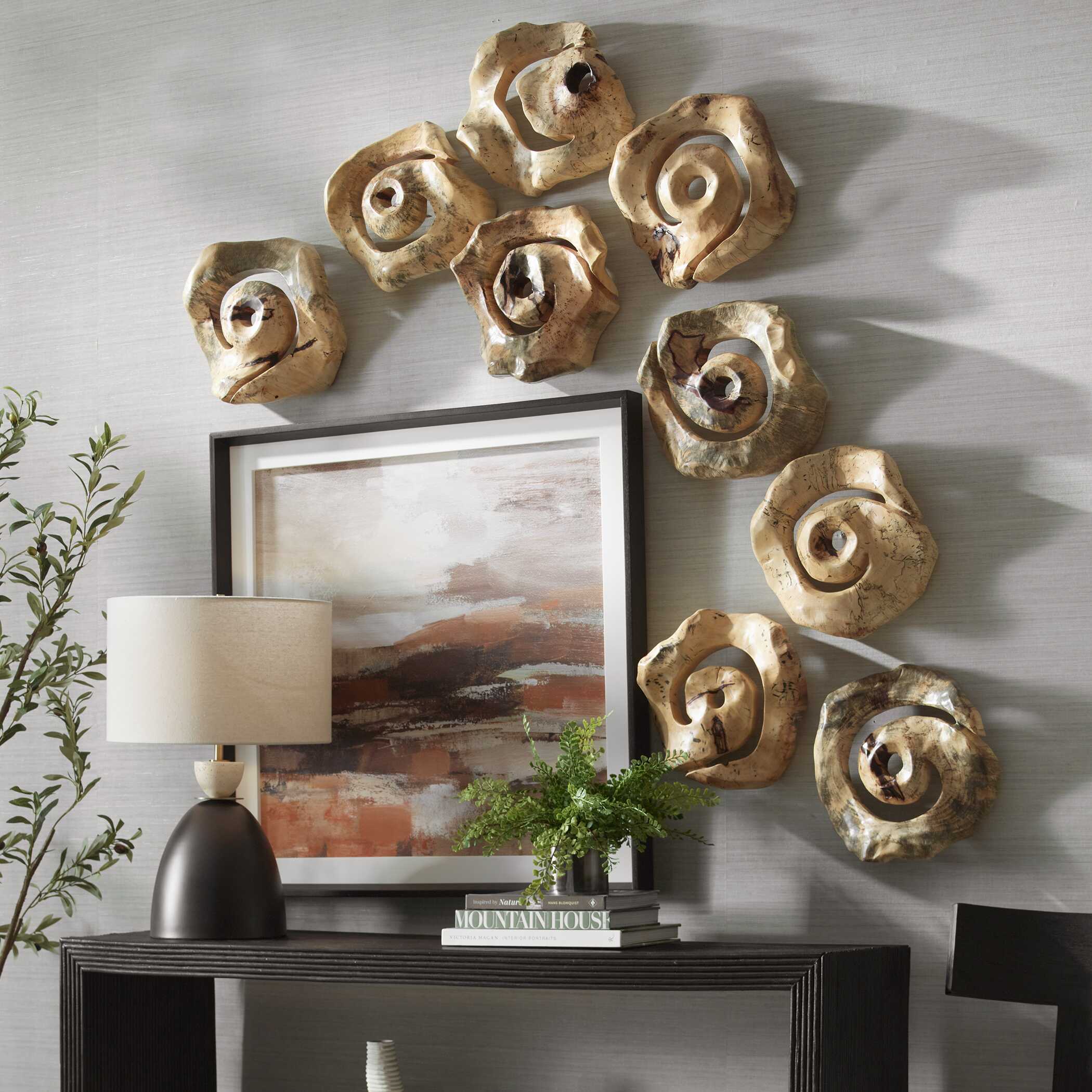 Uttermost Corkscrew Wood Wall Decor Set/9