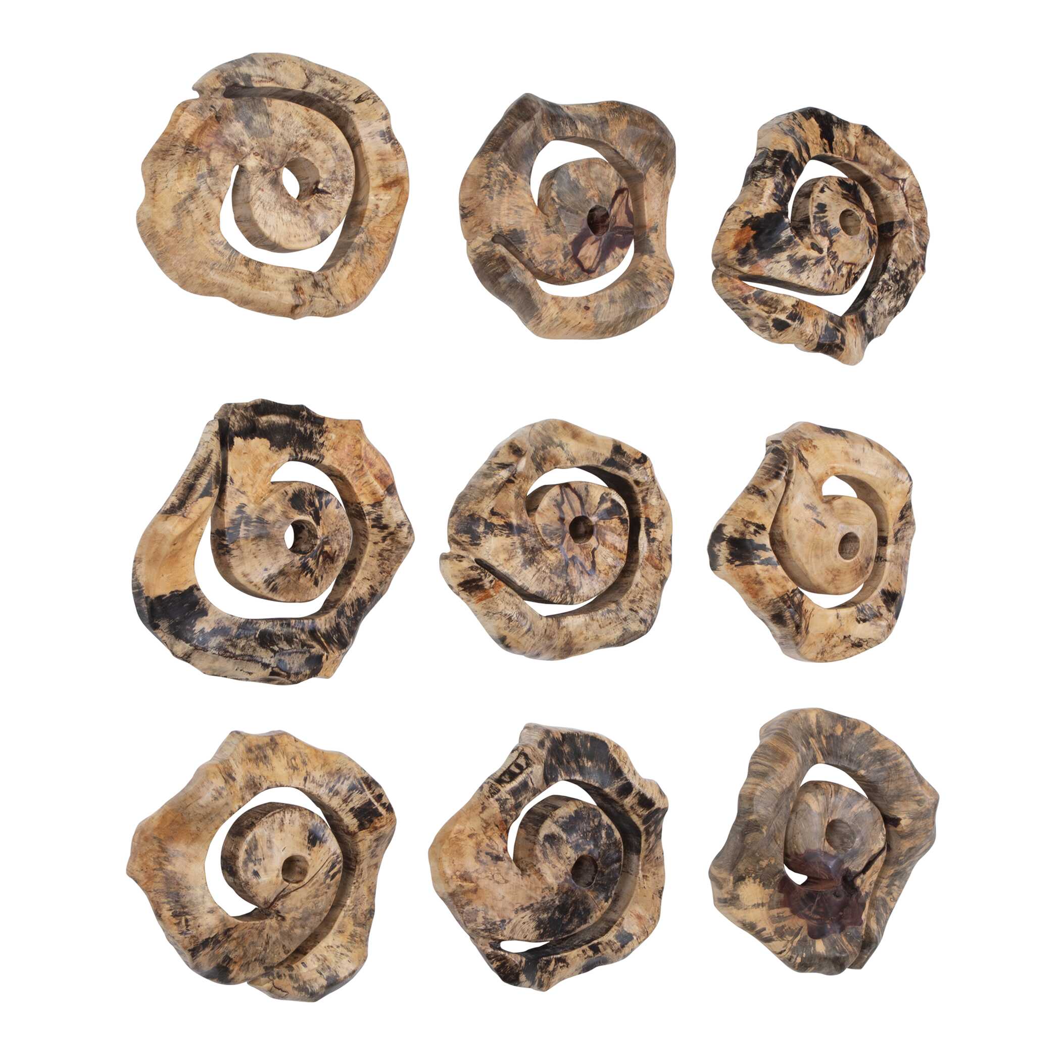 Uttermost Corkscrew Wood Wall Decor Set/9