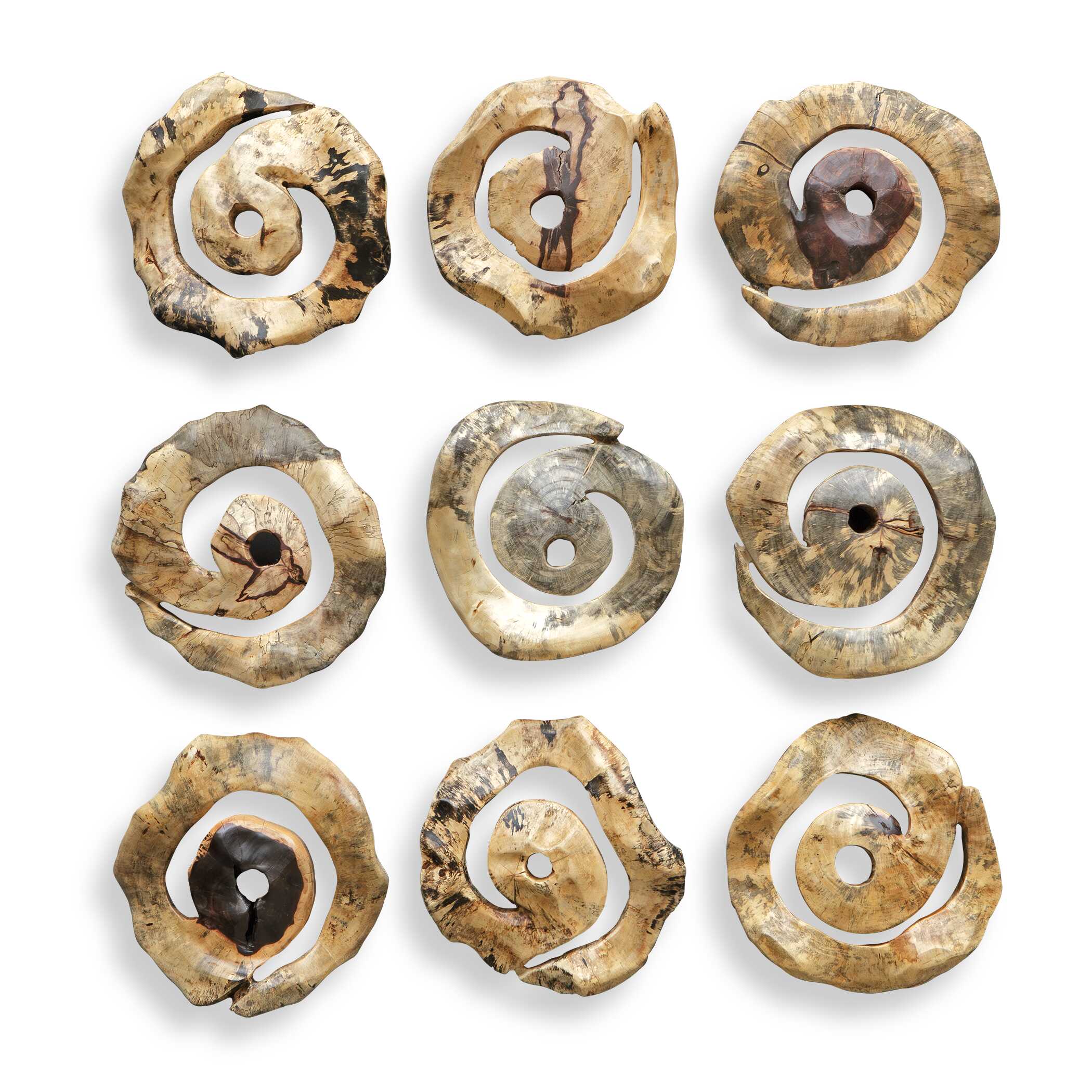 Uttermost Corkscrew Wood Wall Decor Set/9