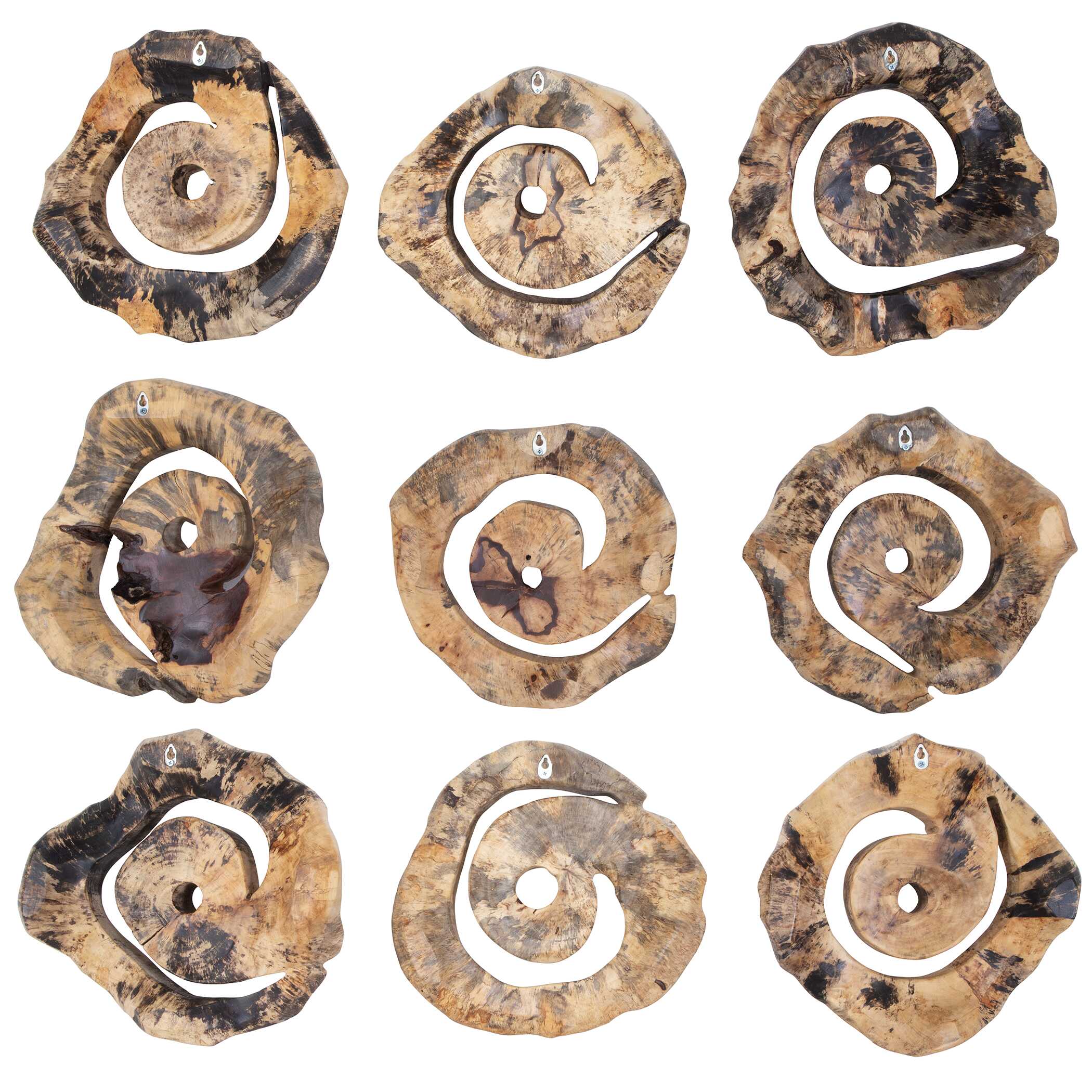 Uttermost Corkscrew Wood Wall Decor Set/9