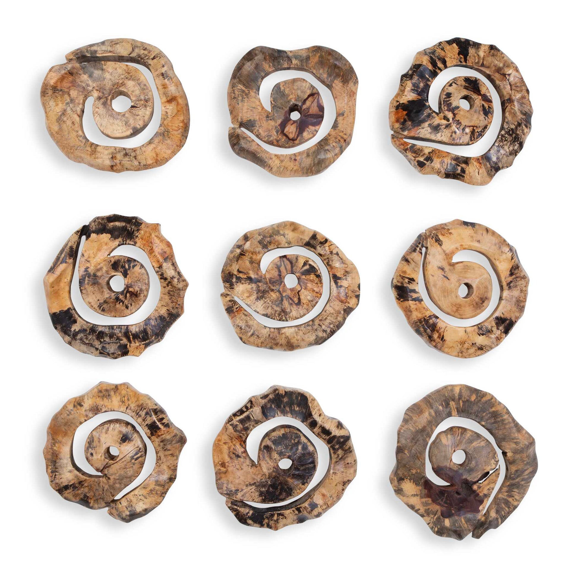 Uttermost Corkscrew Wood Wall Decor Set/9
