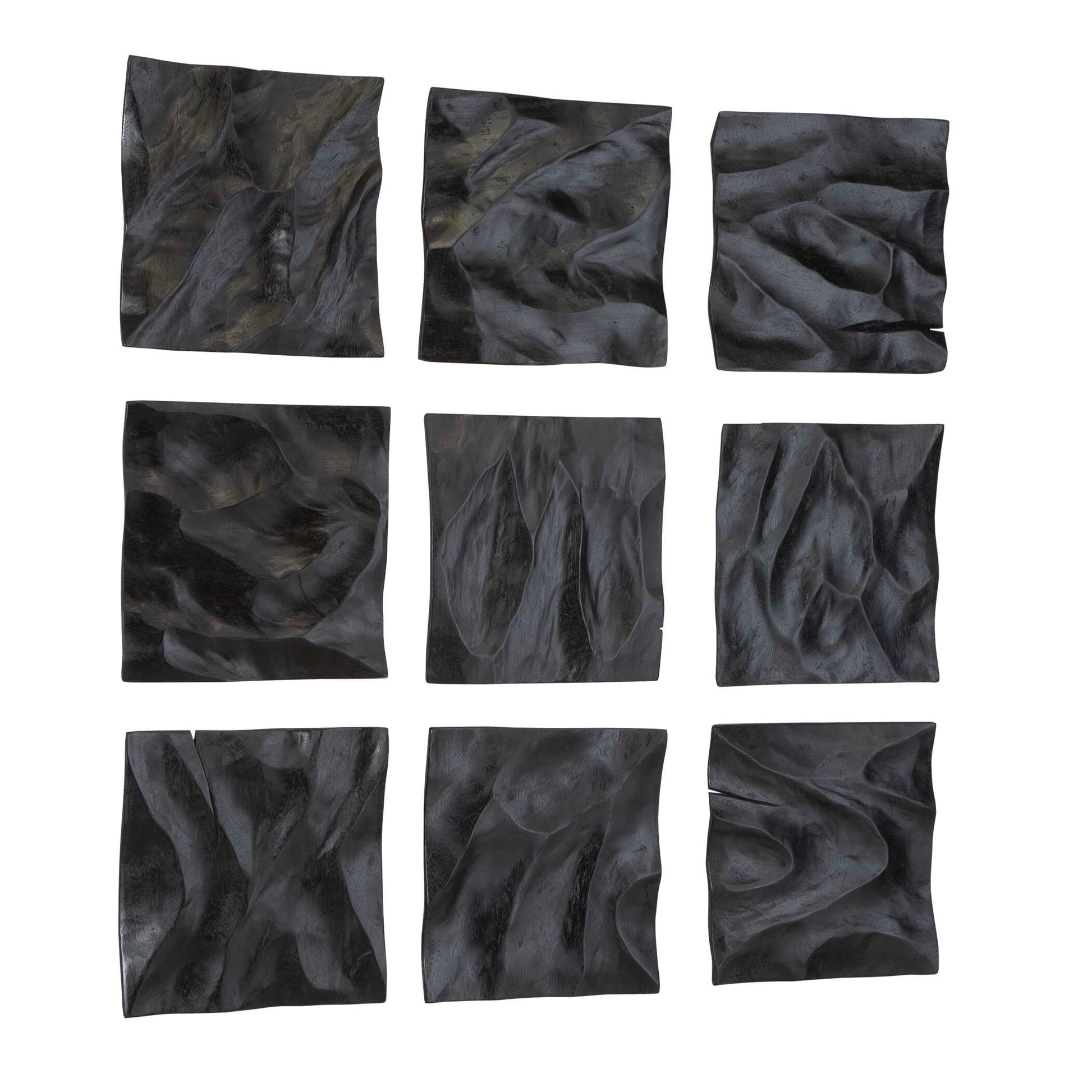 Uttermost Malosi Black Wood Wall Decor Set/9