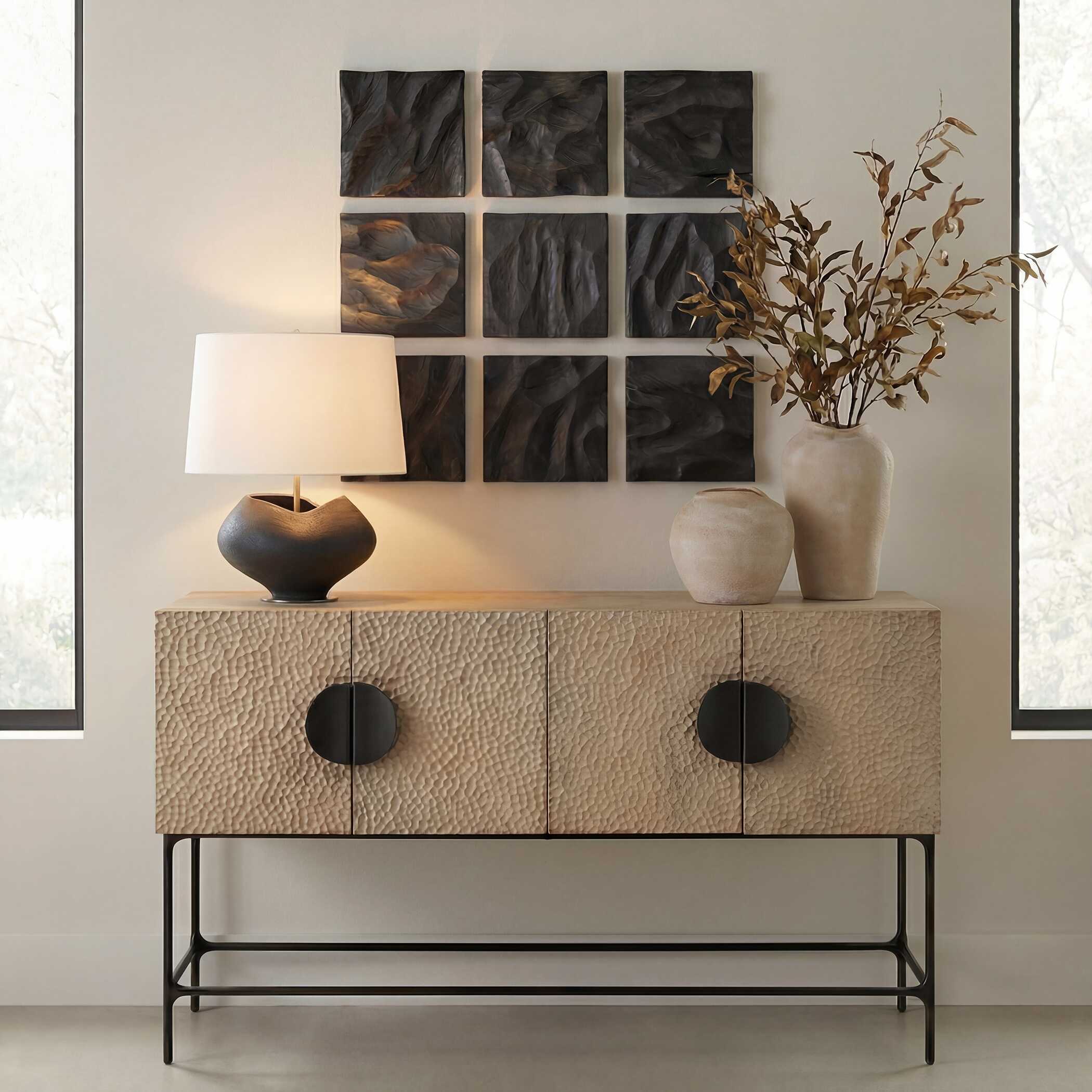 Uttermost Malosi Black Wood Wall Decor Set/9