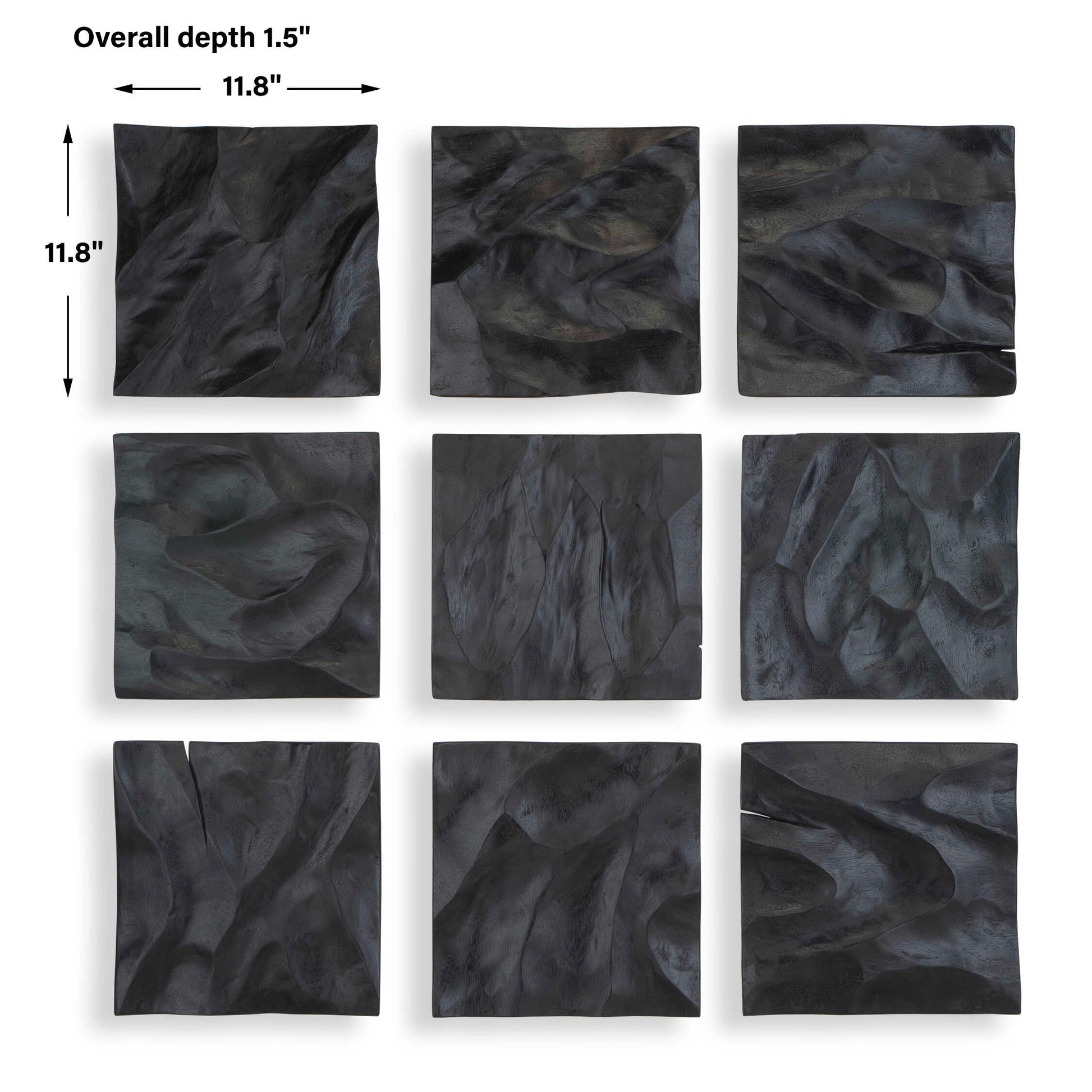 Uttermost Malosi Black Wood Wall Decor Set/9