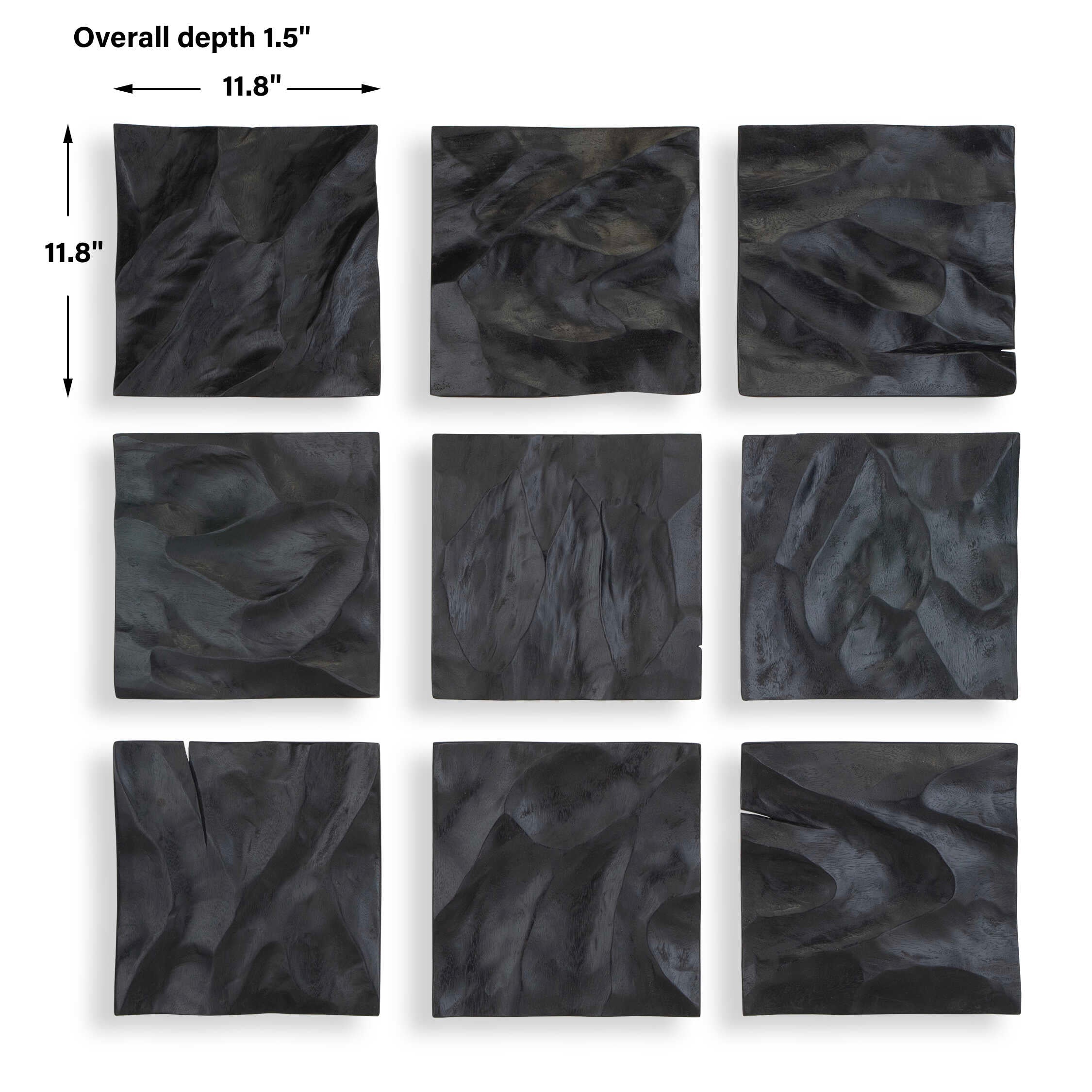 Uttermost Malosi Black Wood Wall Decor Set/9