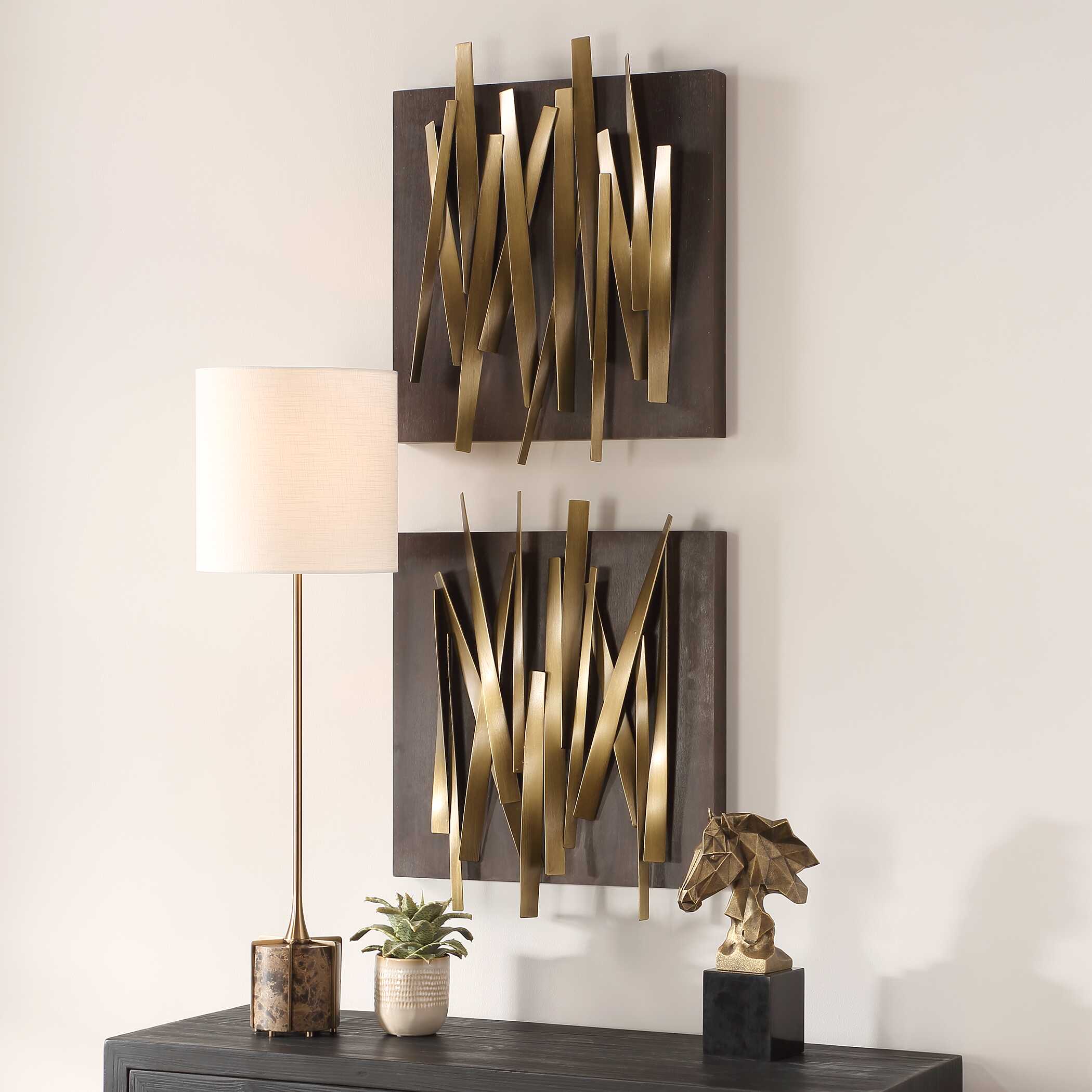 Uttermost Crosshatch Metal Wall Decor Set/2