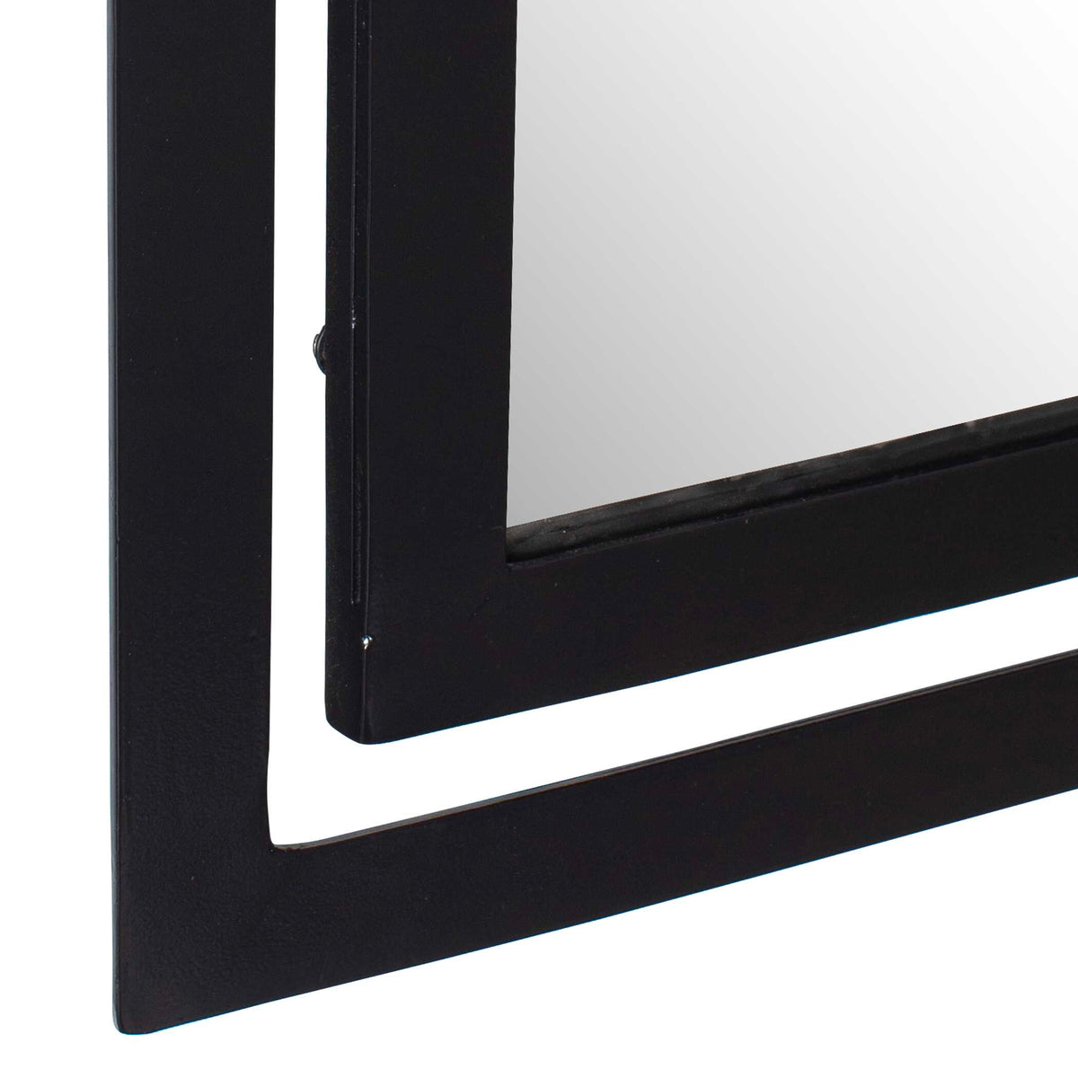 Kinvara Round Black Iron Wall Mirror