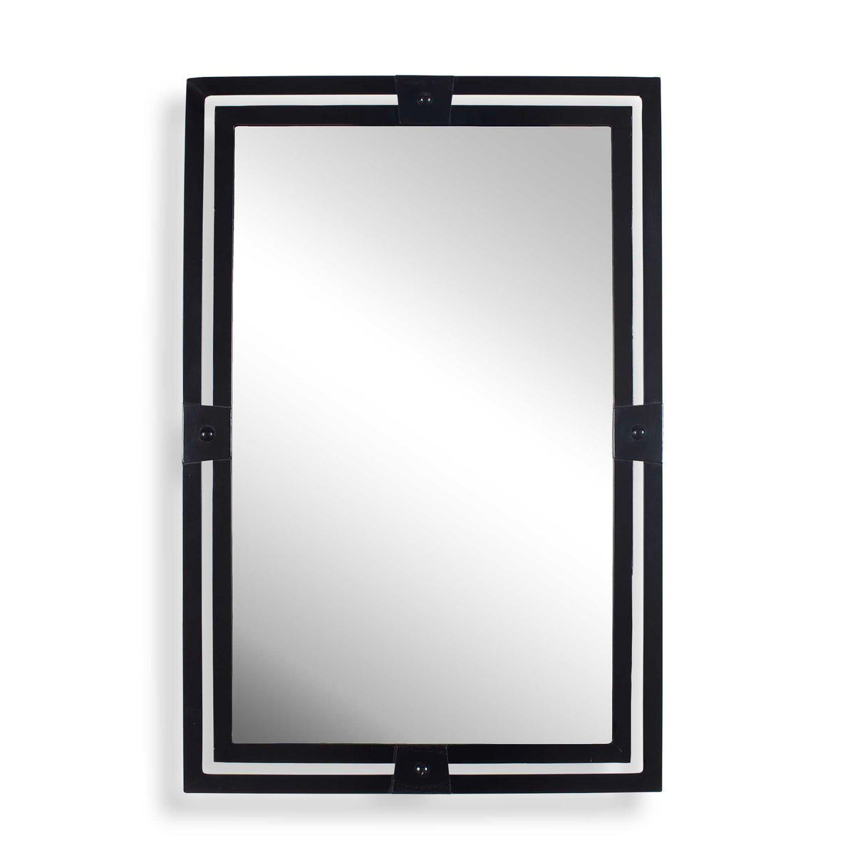 Kinvara Round Black Iron Wall Mirror