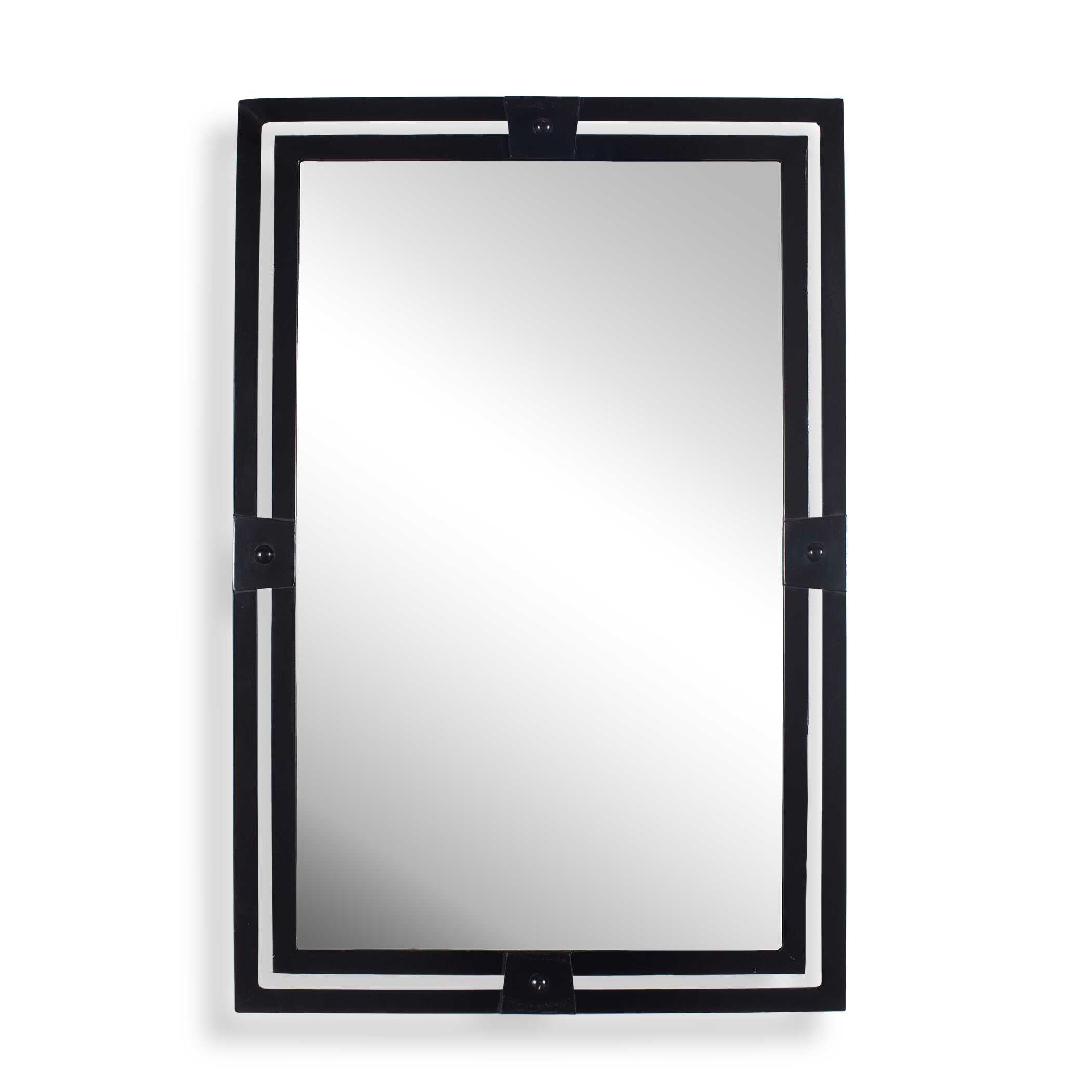 Kinvara Round Black Iron Wall Mirror