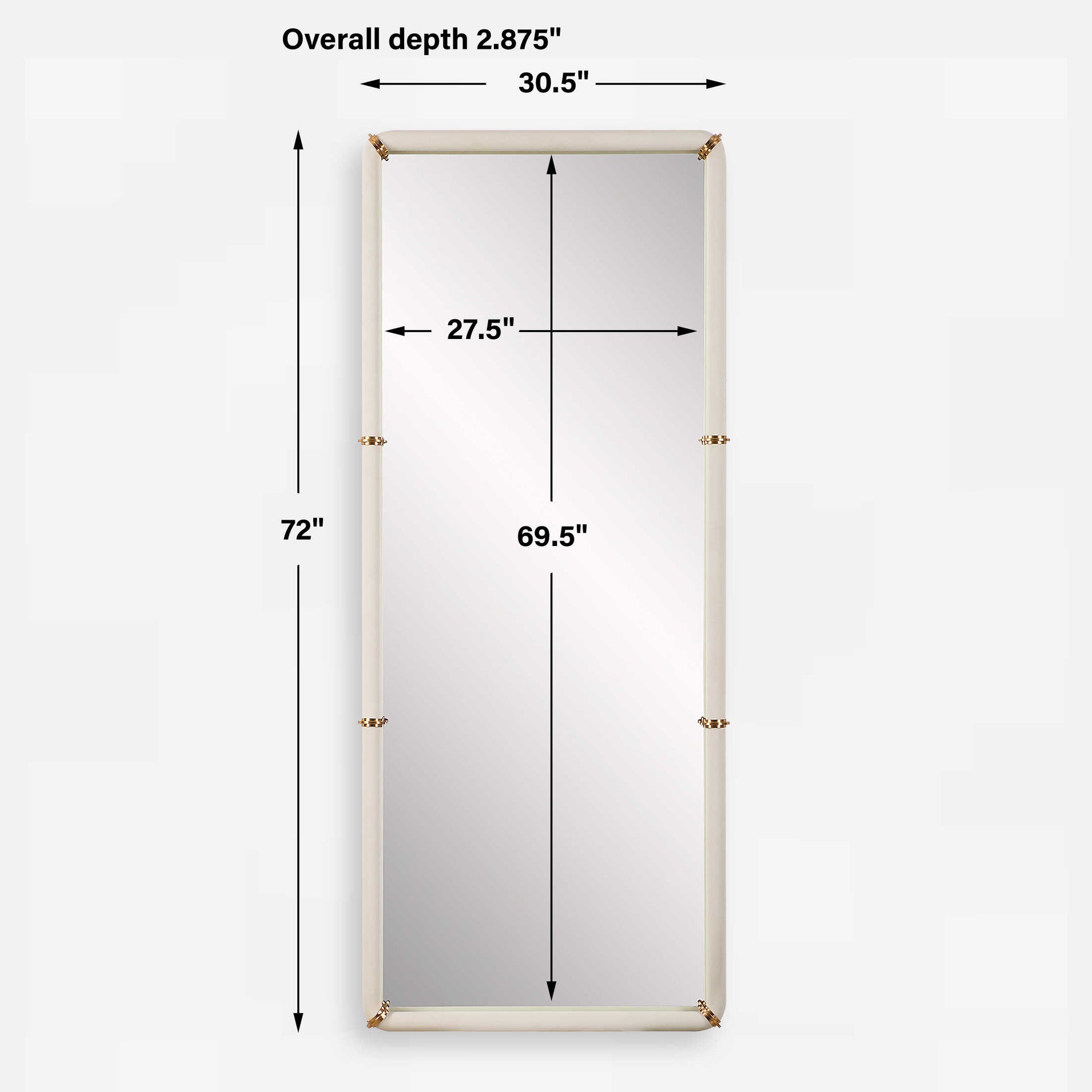 Uttermost Cyprus White Dressing Mirror