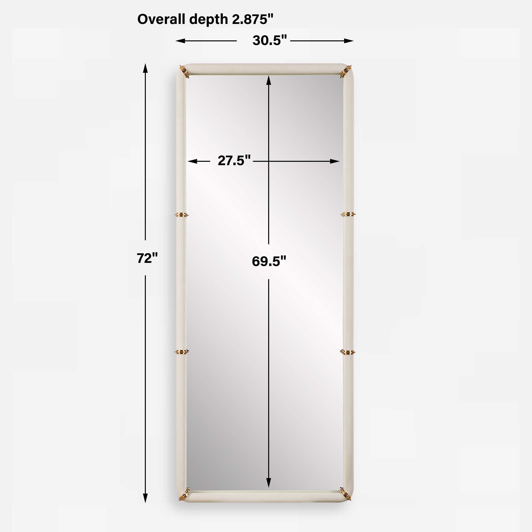Uttermost Cyprus White Dressing Mirror