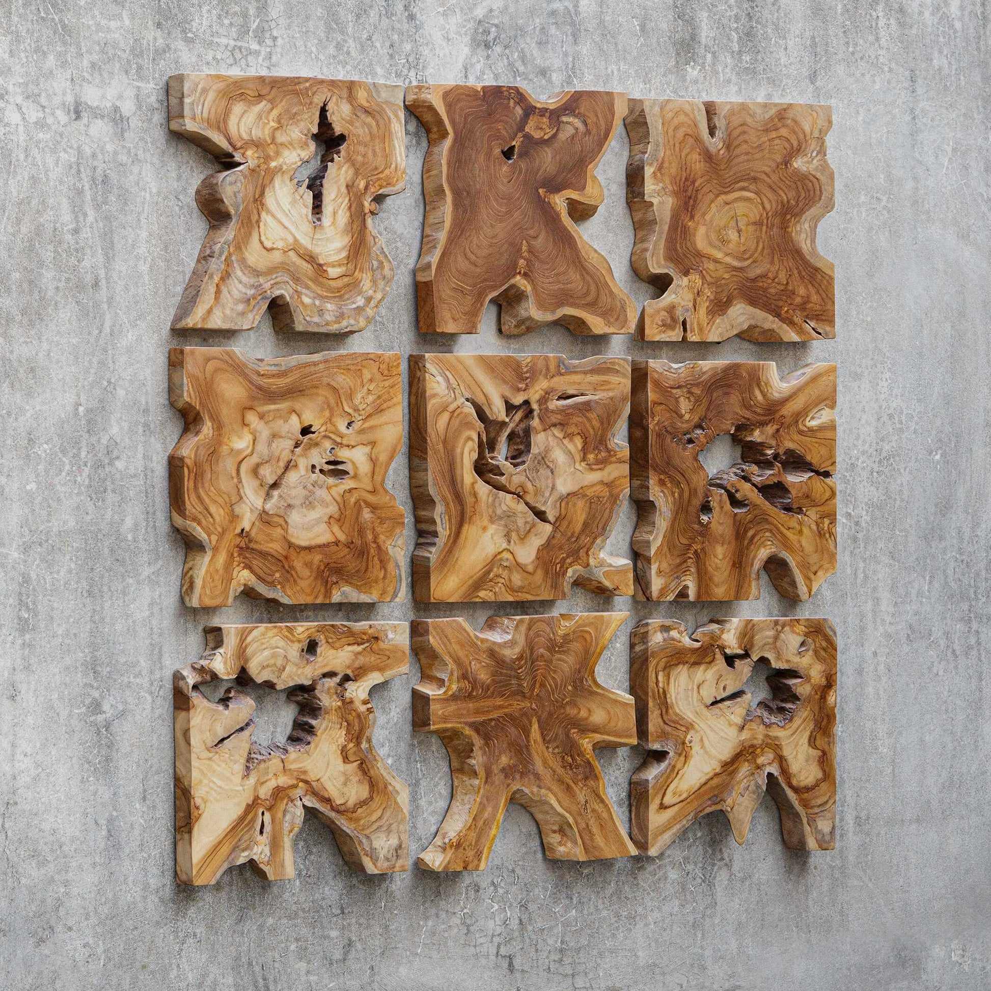 Uttermost Talia Wood Wall Decor Set/9