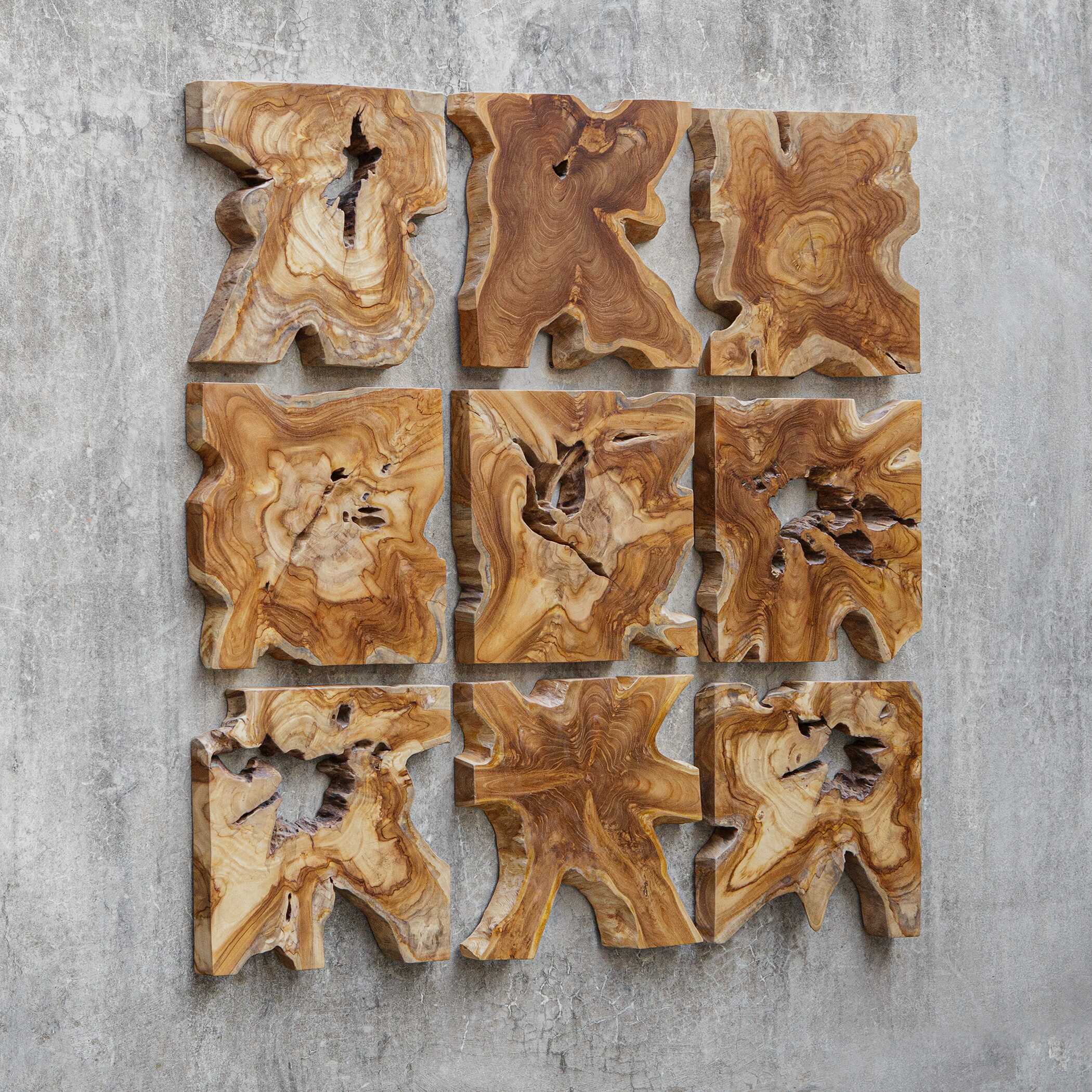 Uttermost Talia Wood Wall Decor Set/9