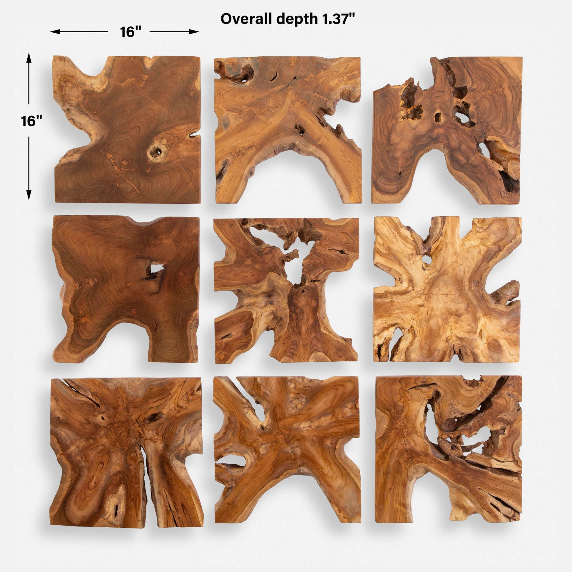 Uttermost Talia Wood Wall Decor Set/9