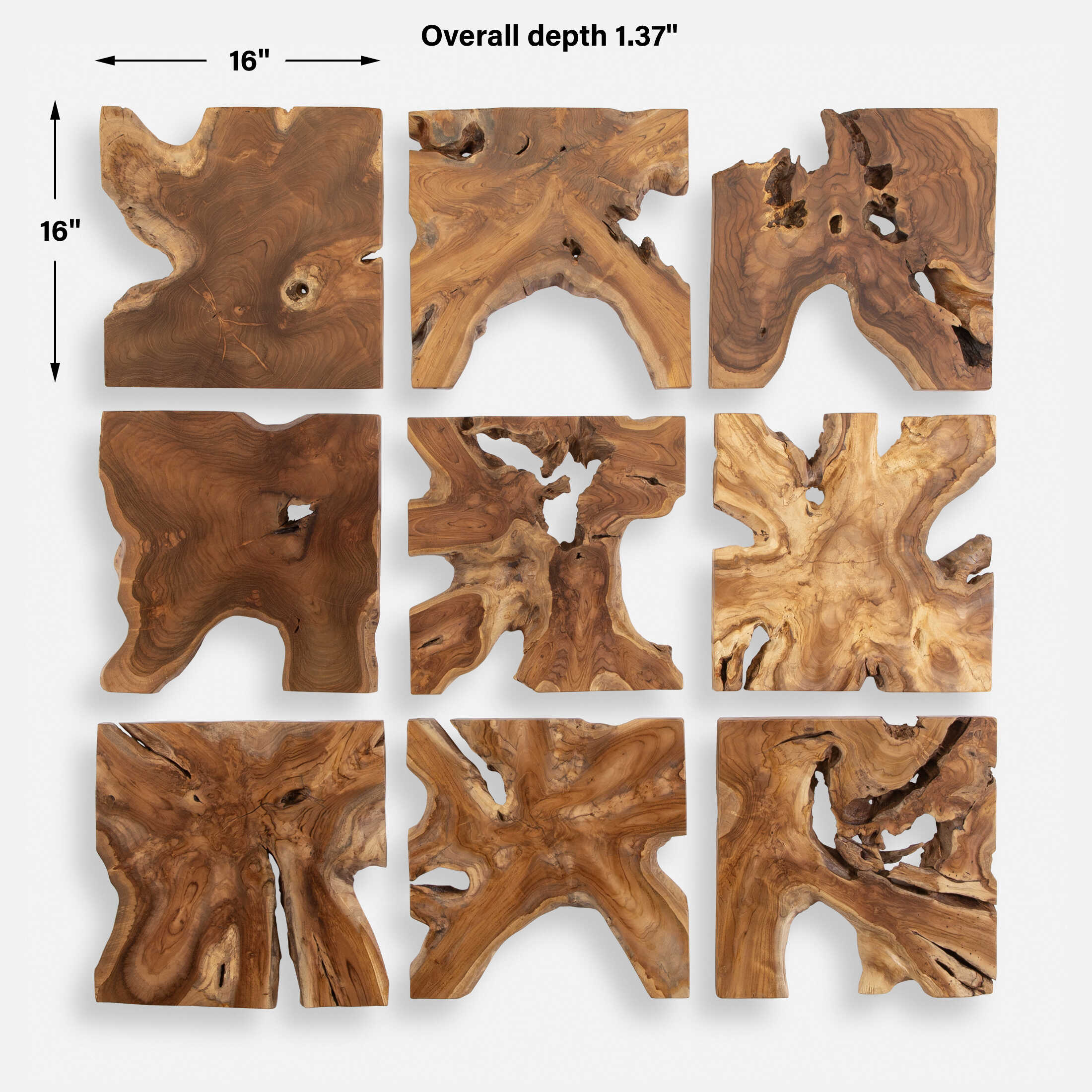 Uttermost Talia Wood Wall Decor Set/9