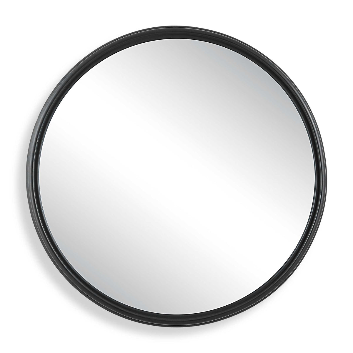 Ombra Round Matte Black Wall Mirror
