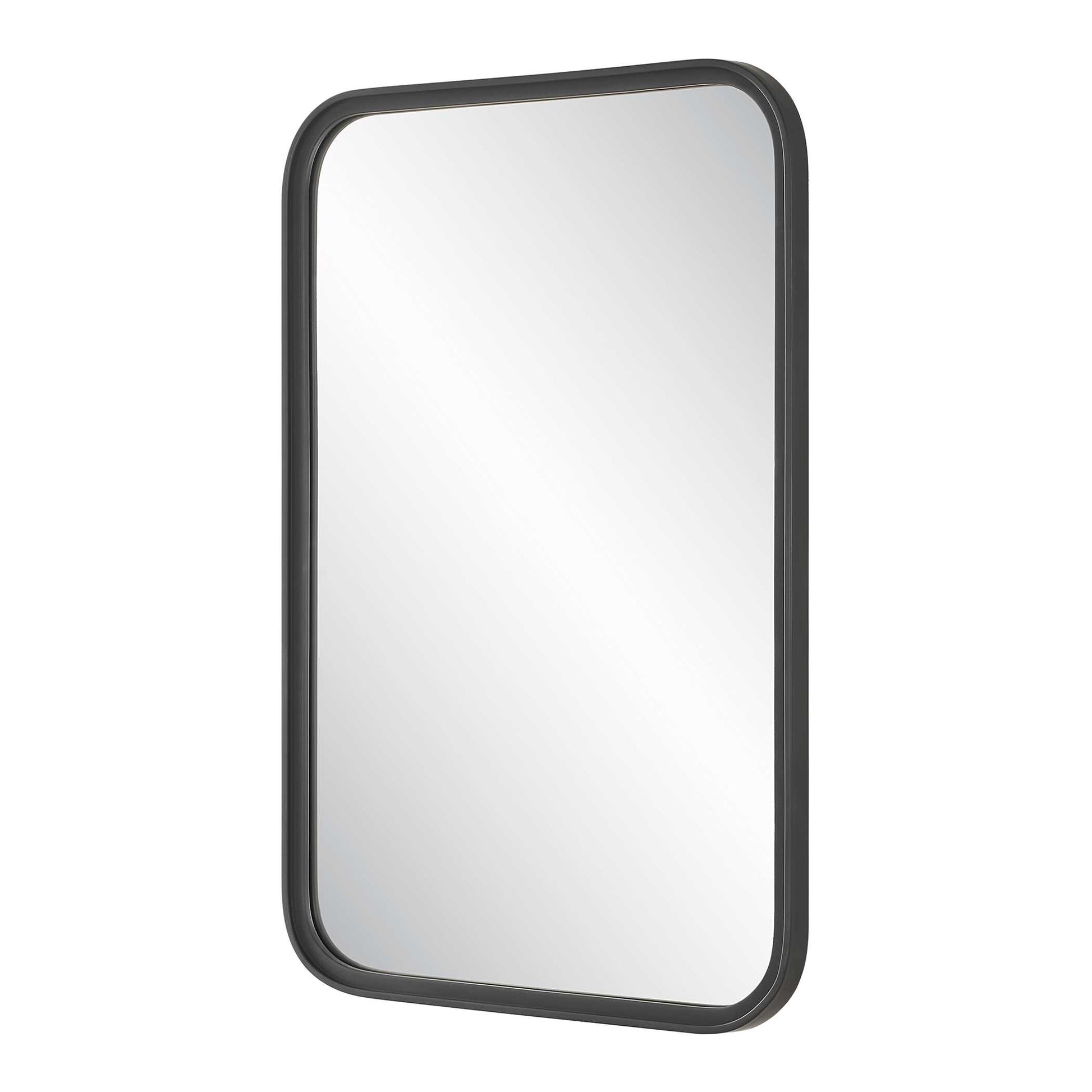 Perrine Rectangular Matte Black Wall Mirror