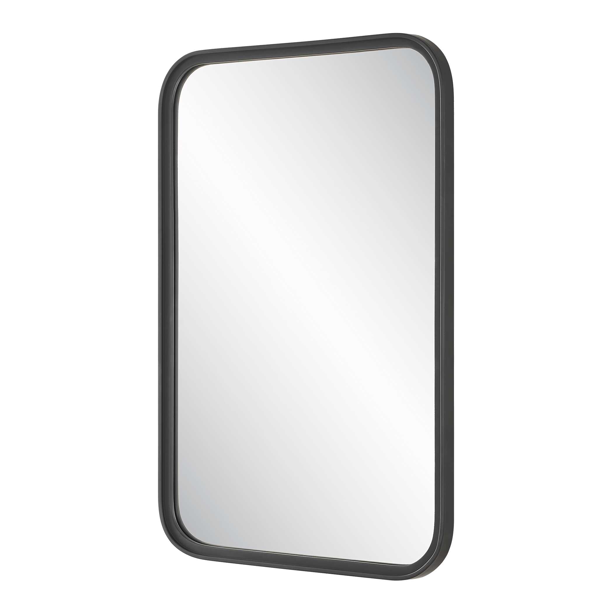 Perrine Rectangular Matte Black Wall Mirror