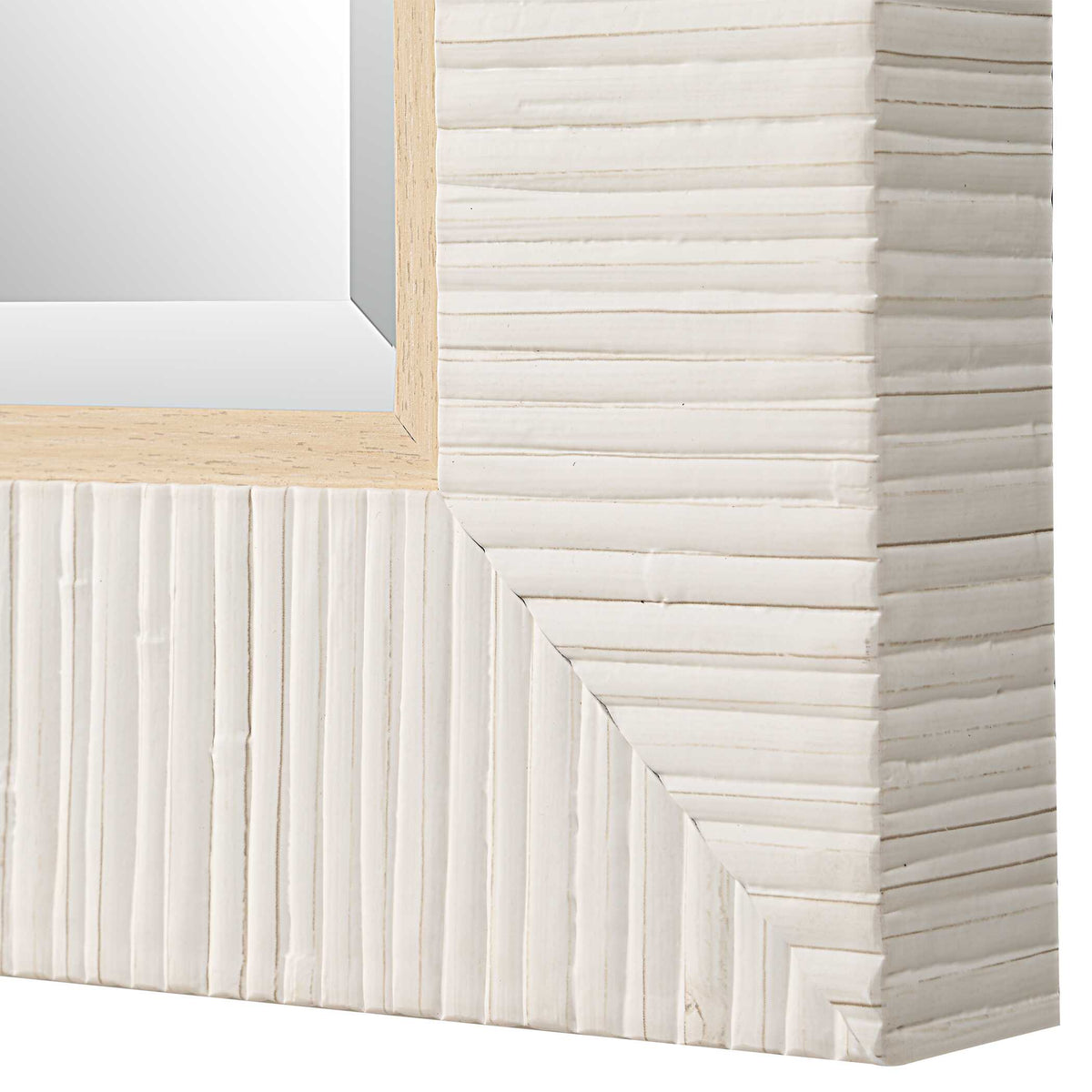 Nerissa Round White Rattan Wall Mirror