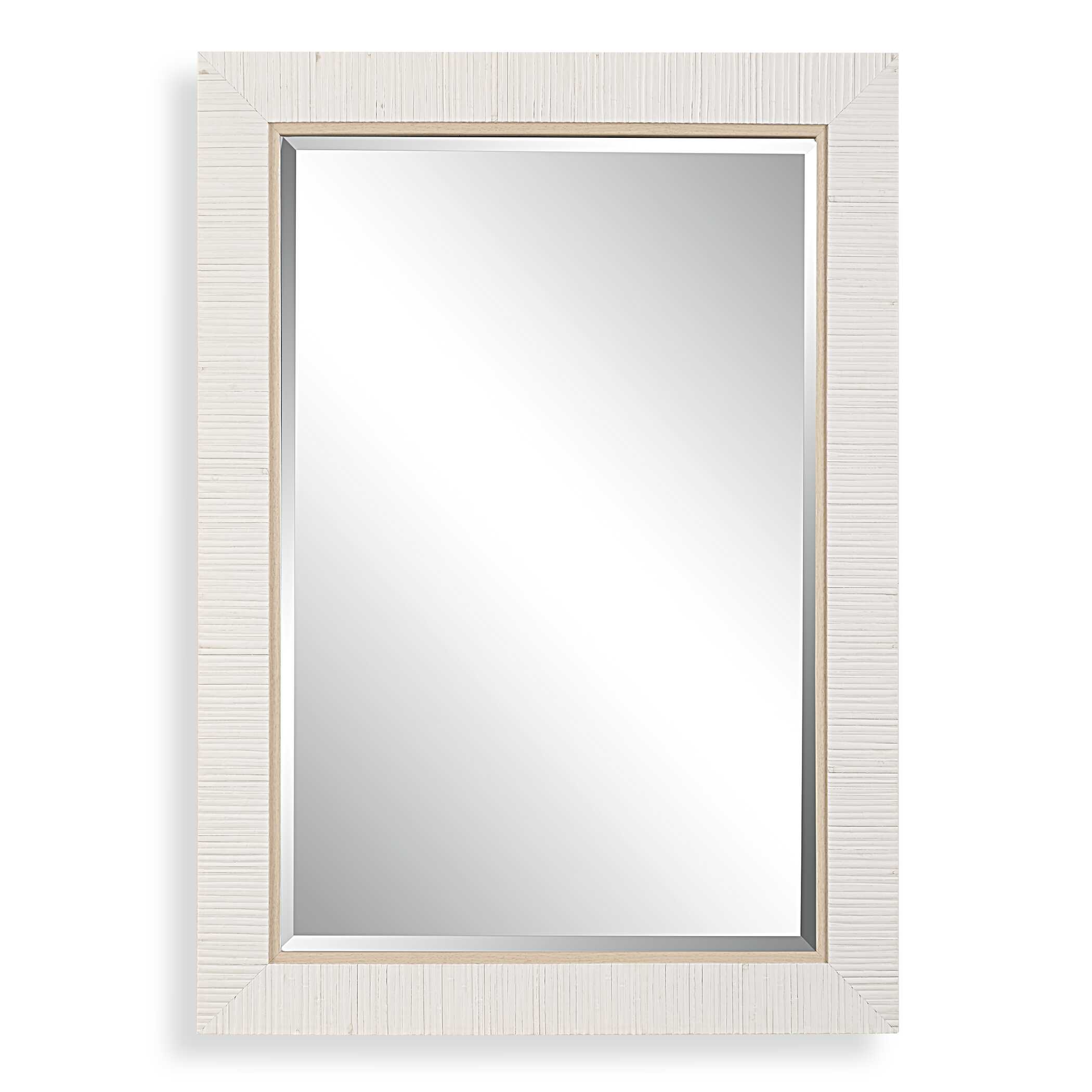 Nerissa Round White Rattan Wall Mirror
