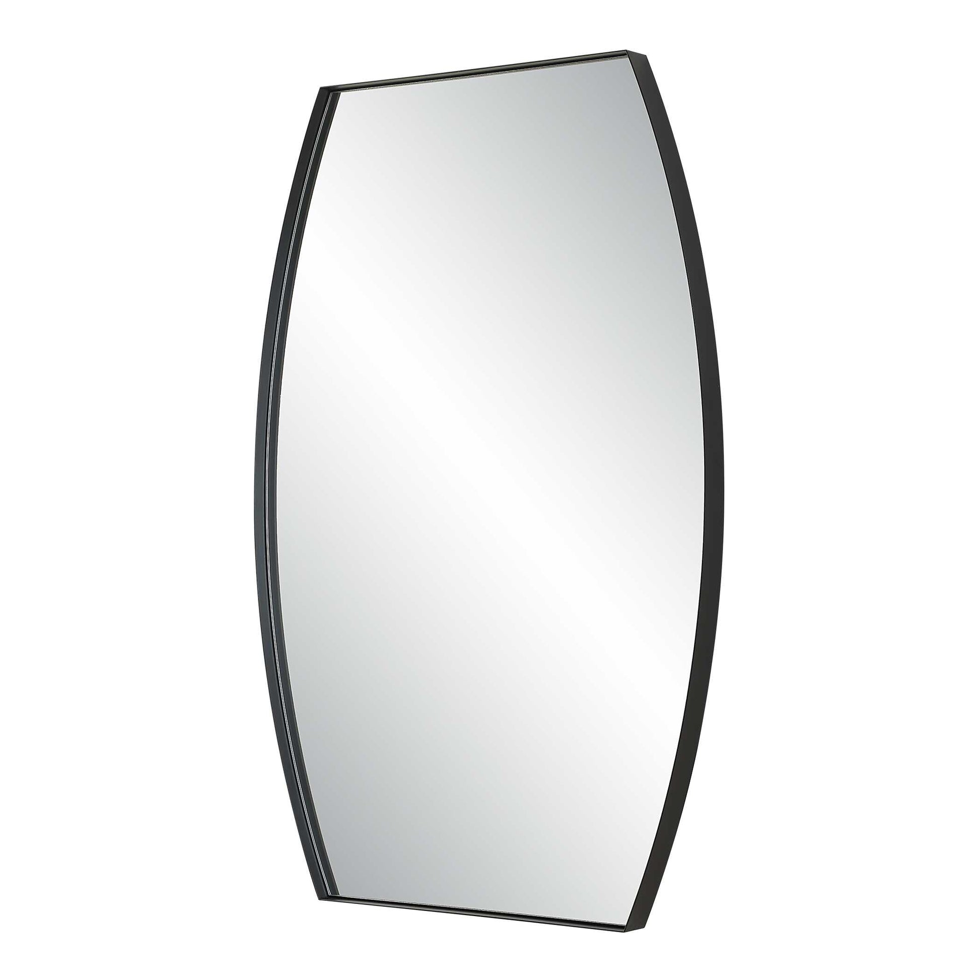 Quillon Matte Black Iron Wall Mirror