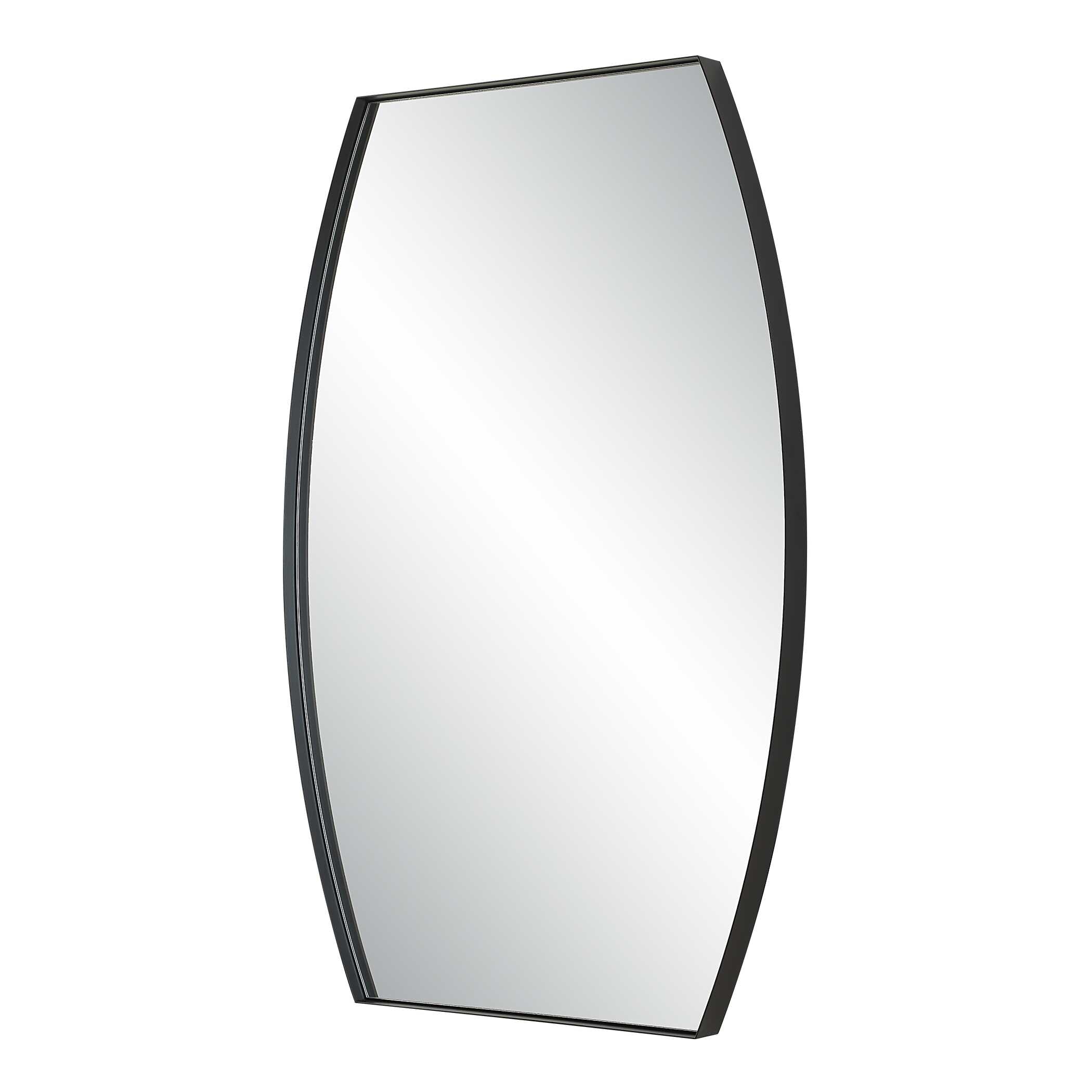 Quillon Matte Black Iron Wall Mirror