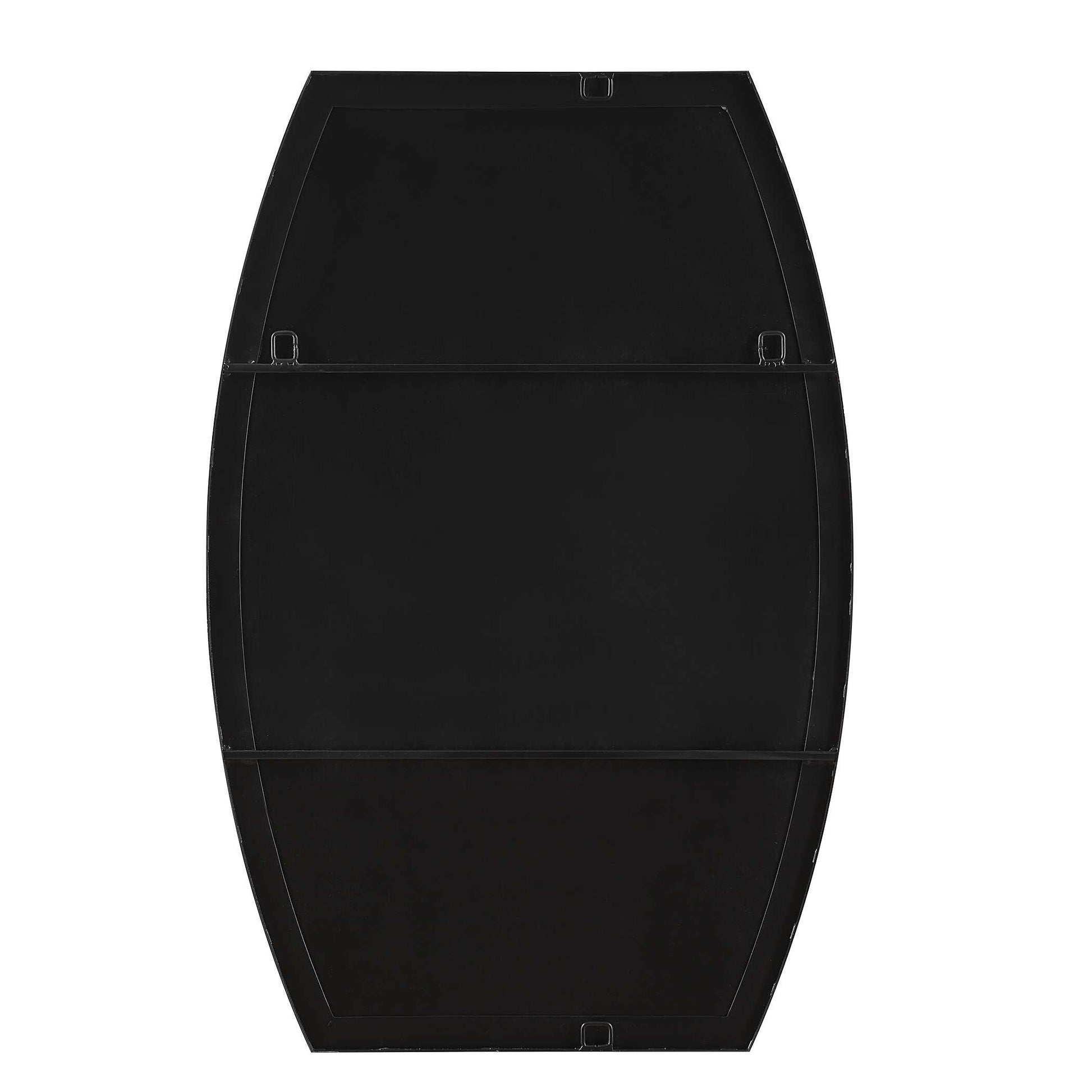 Quillon Matte Black Iron Wall Mirror