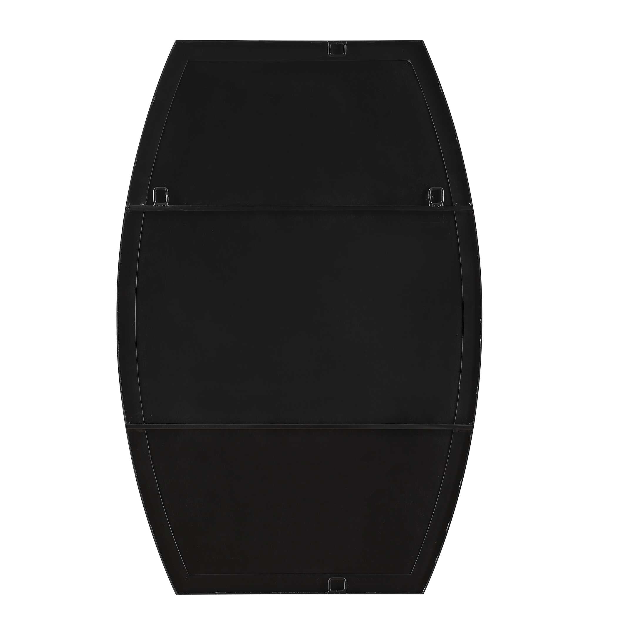 Quillon Matte Black Iron Wall Mirror