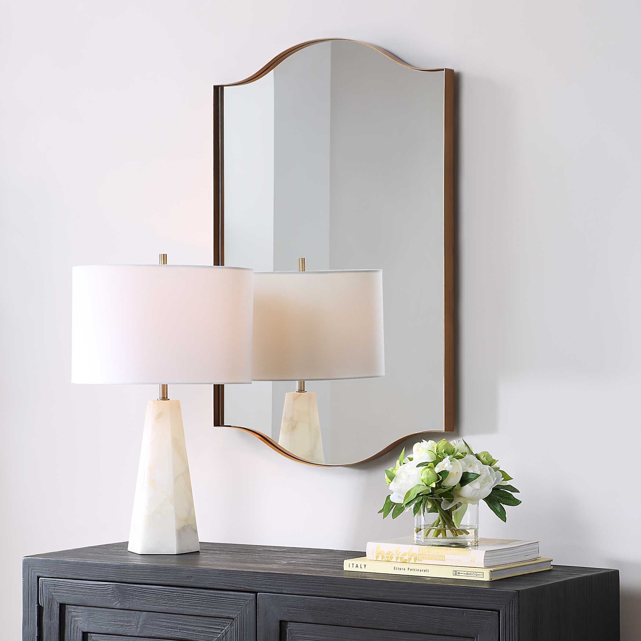 Rothbury Arched Gold Iron Wall Mirror