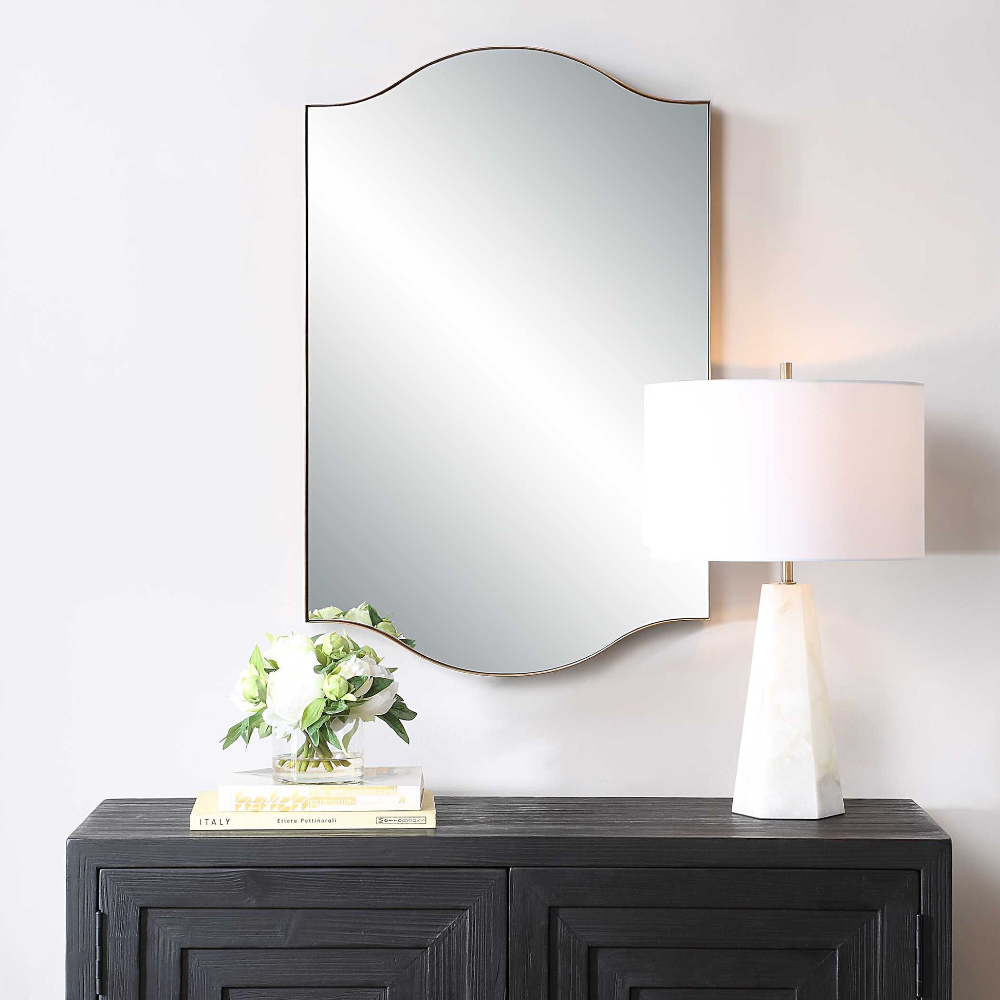 Rothbury Arched Gold Iron Wall Mirror