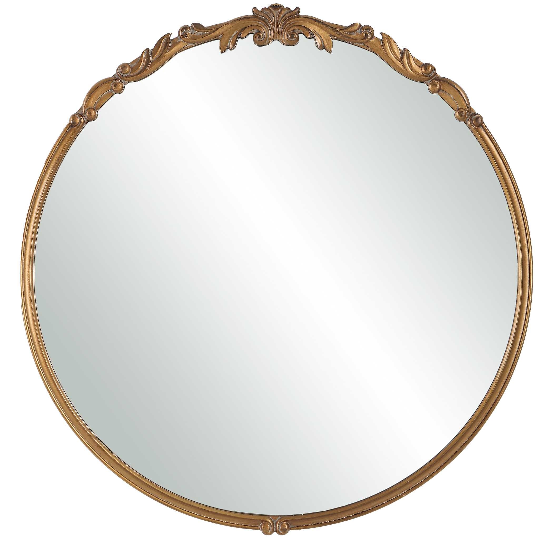 Verona Round Antique Gold Wall Mirror