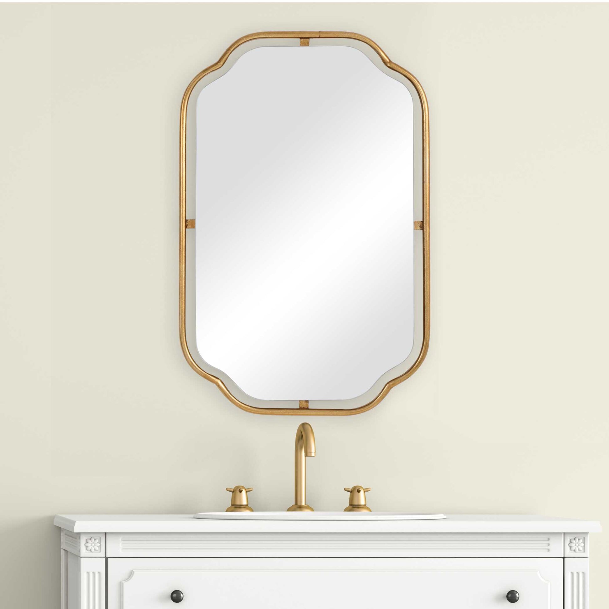 Winslow Round Gold Iron Wall Mirror
