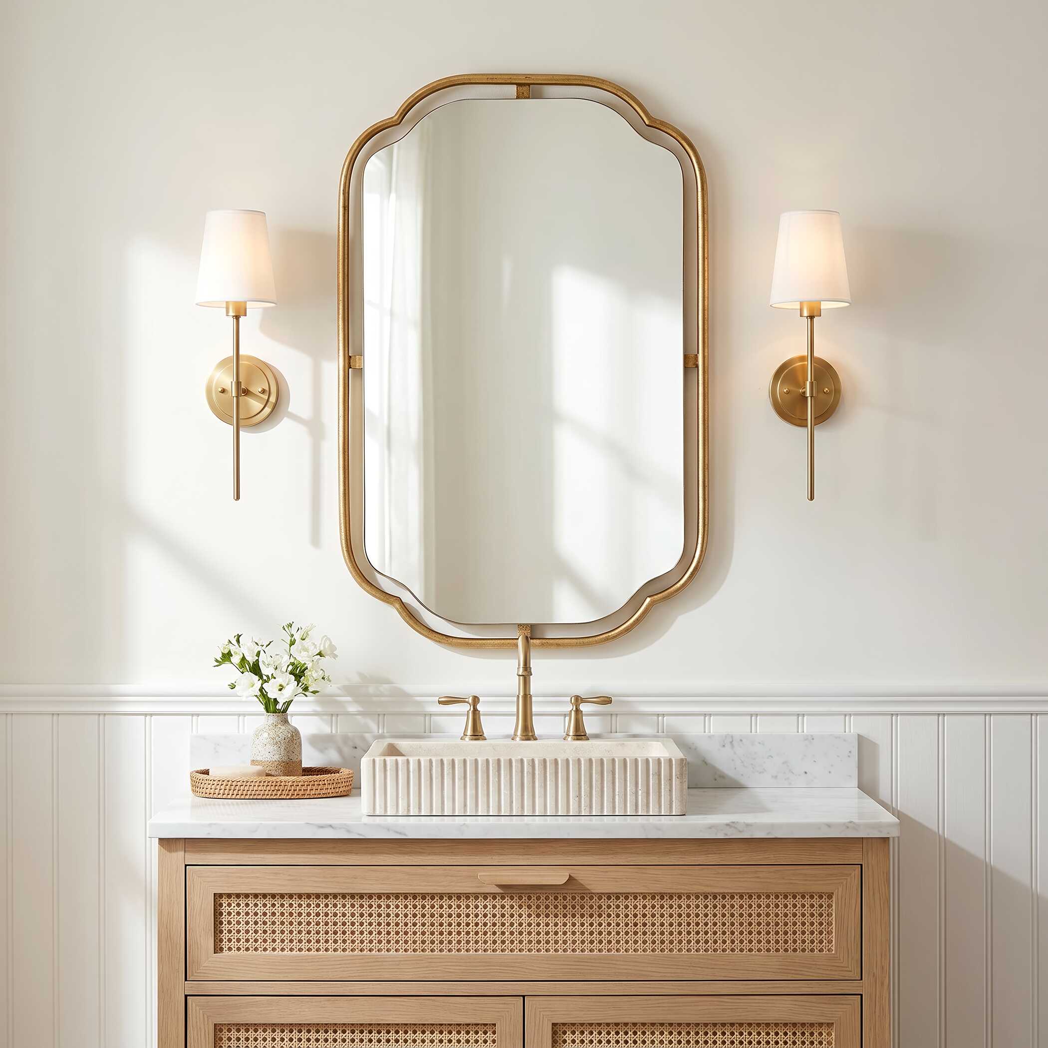 Winslow Round Gold Iron Wall Mirror