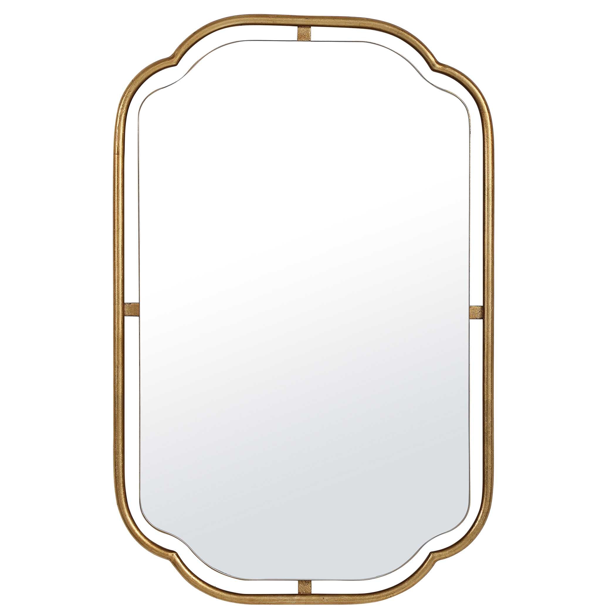 Winslow Round Gold Iron Wall Mirror