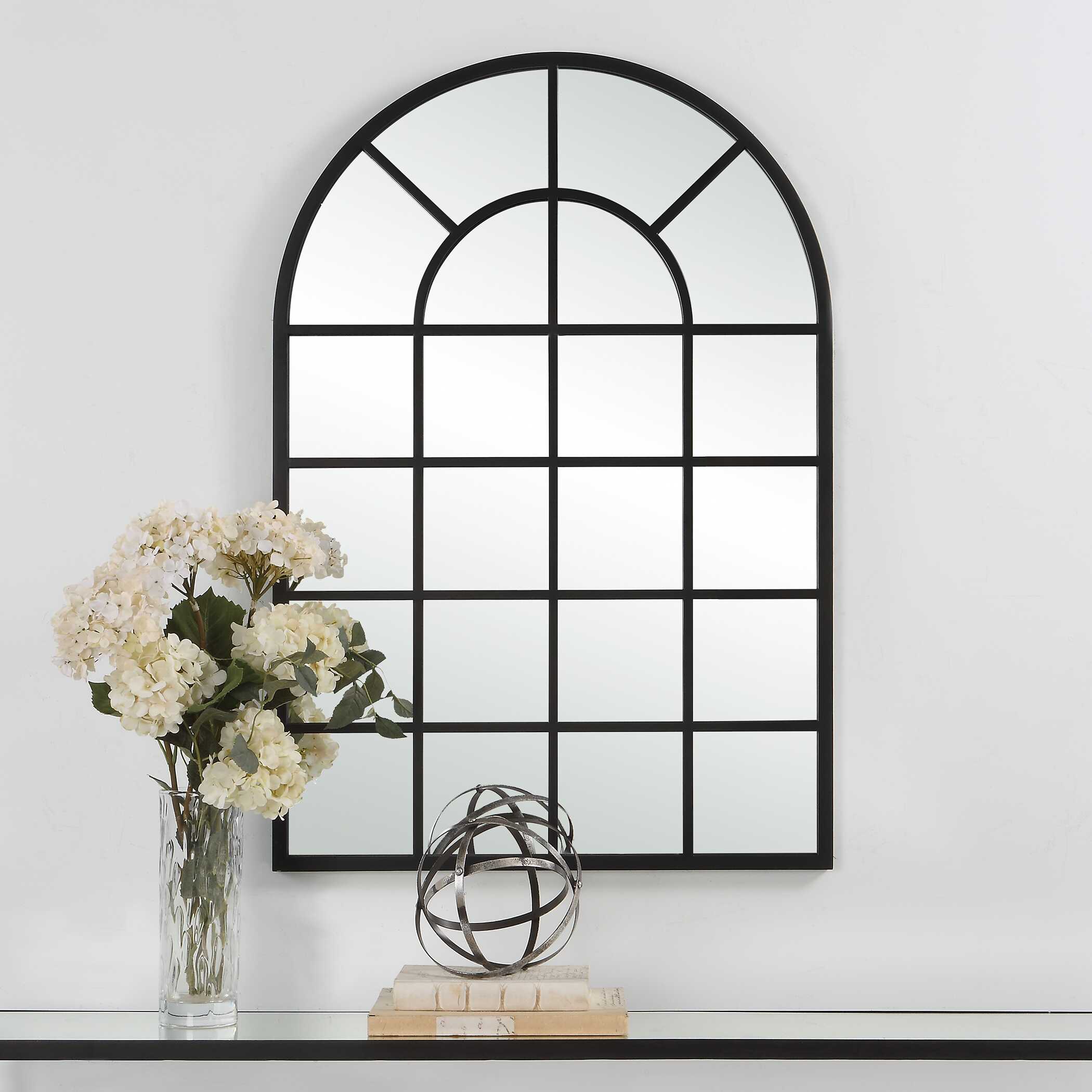 Xanthe Arched Matte Black Wall Mirror
