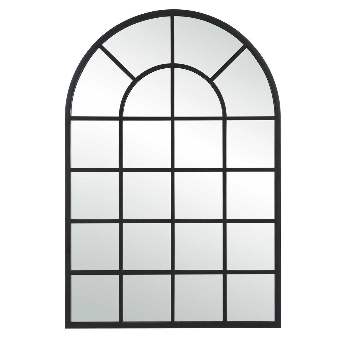 Xanthe Arched Matte Black Wall Mirror
