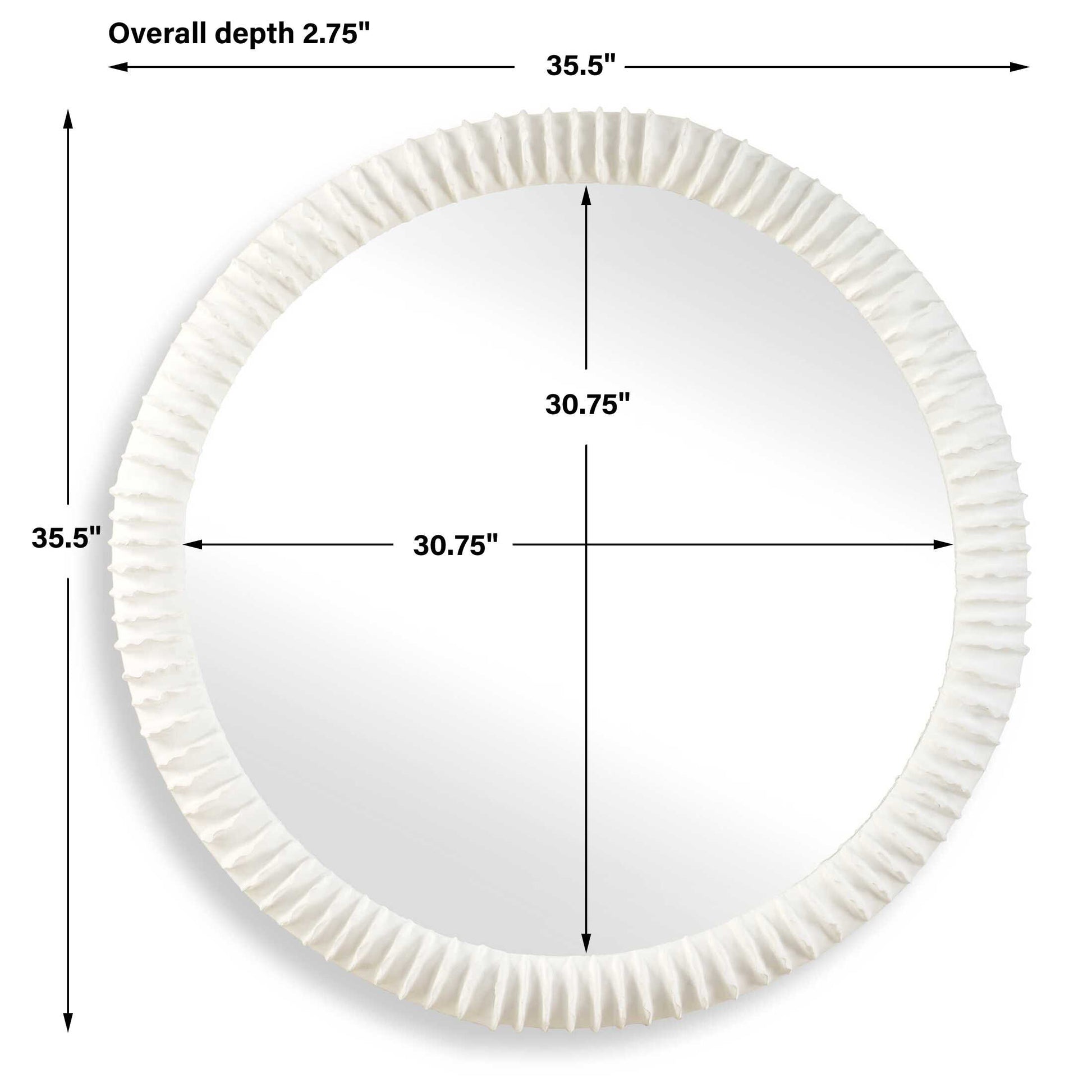 Uttermost Akiko White Round Mirror