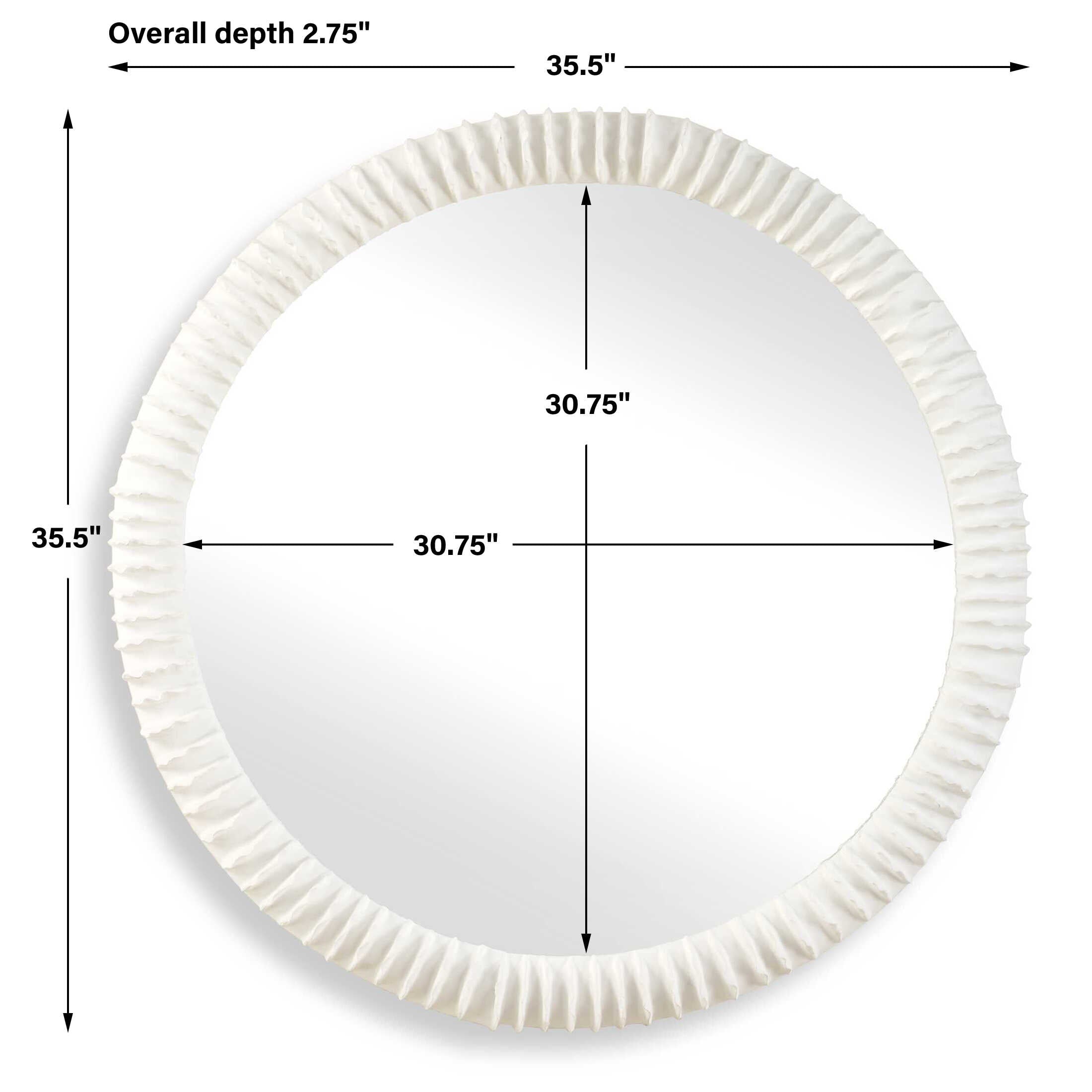 Uttermost Akiko White Round Mirror