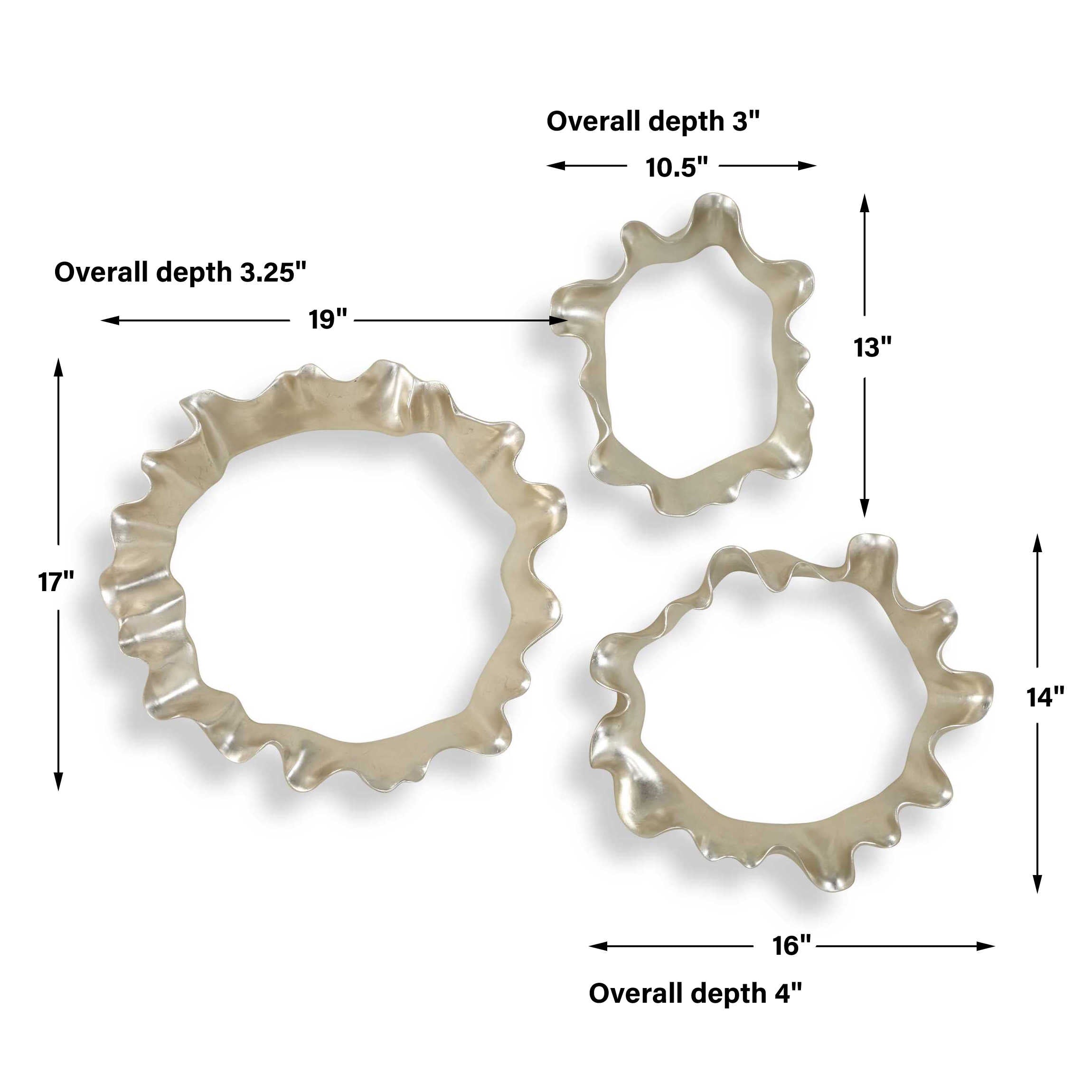 Uttermost Ripple Effect Silver Wall Art Set/3