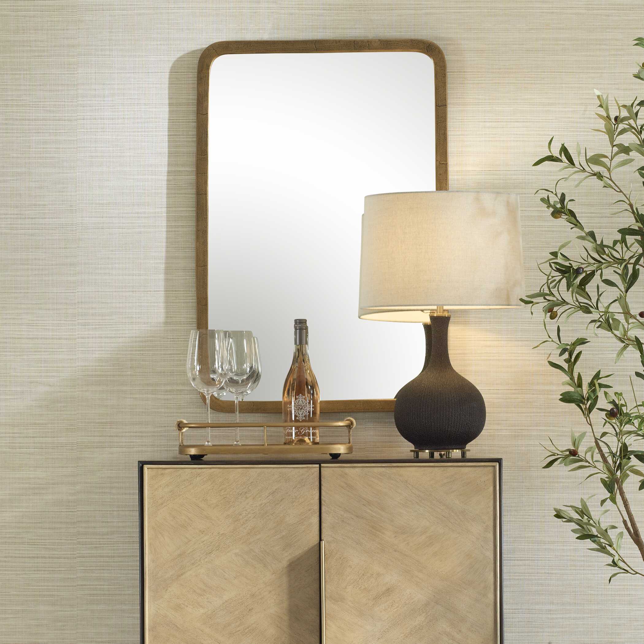 Uttermost Vestry Antique Brass Mirror