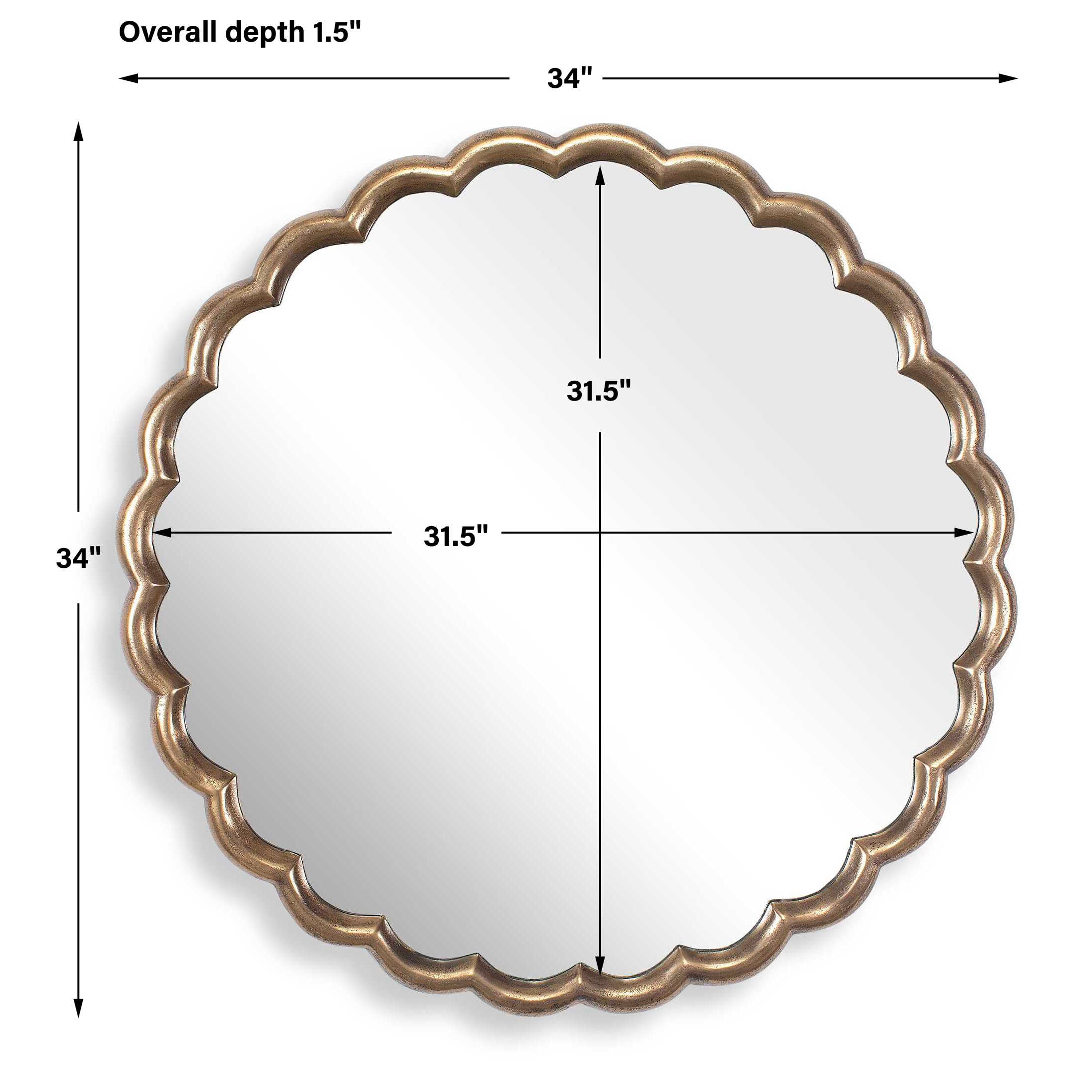 Uttermost Cerrito Antique Brass Round Mirror