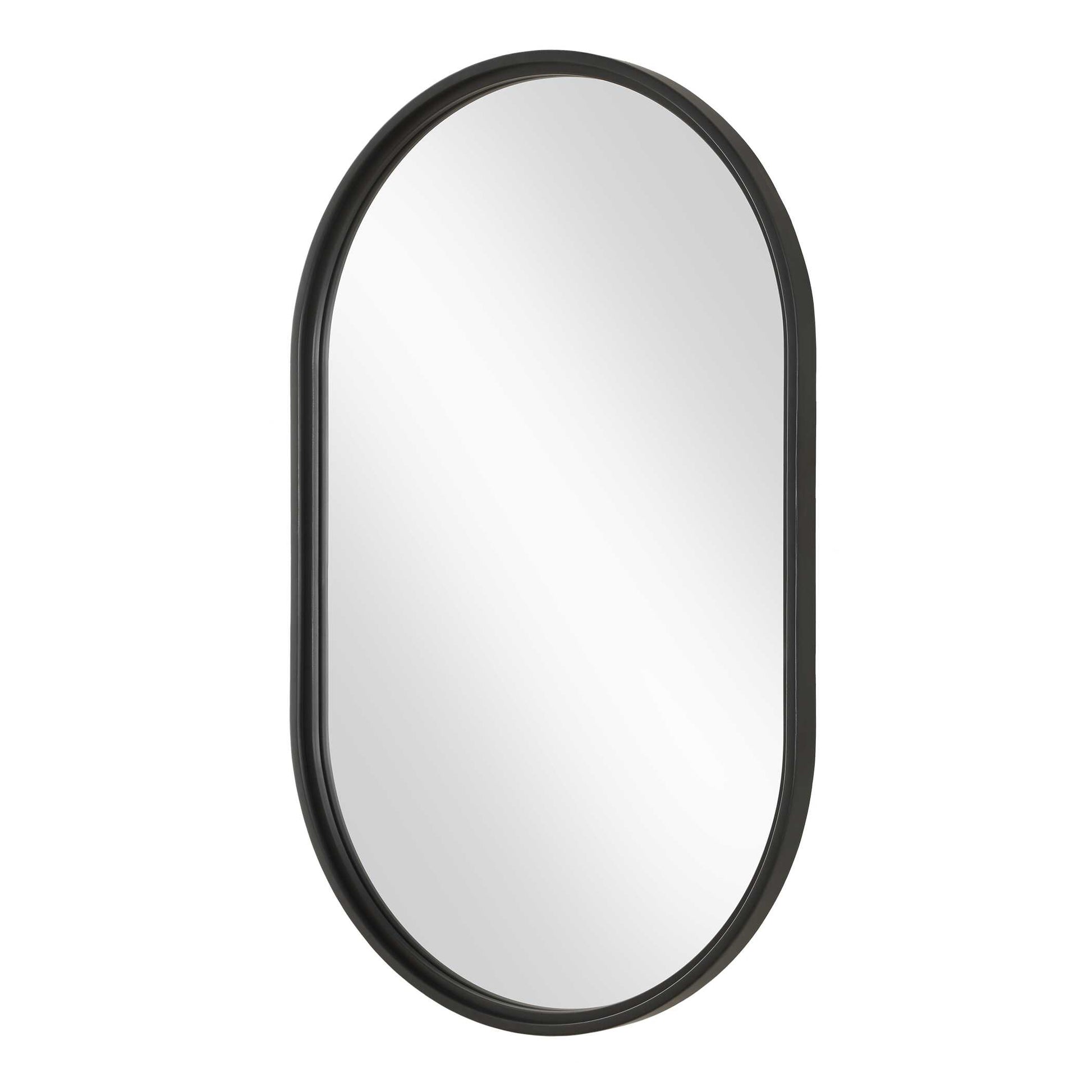 Zephyra Satin Black Iron Wall Mirror