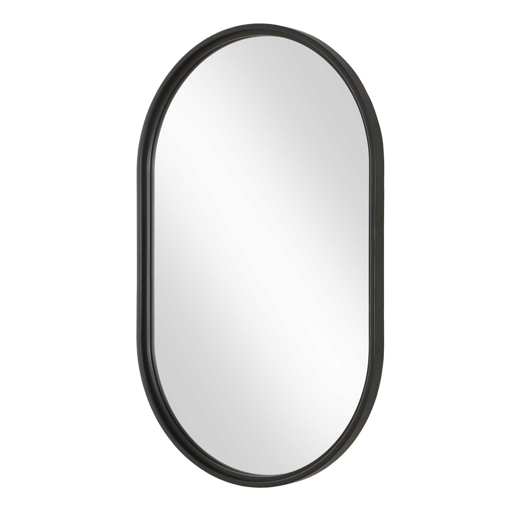 Zephyra Satin Black Iron Wall Mirror