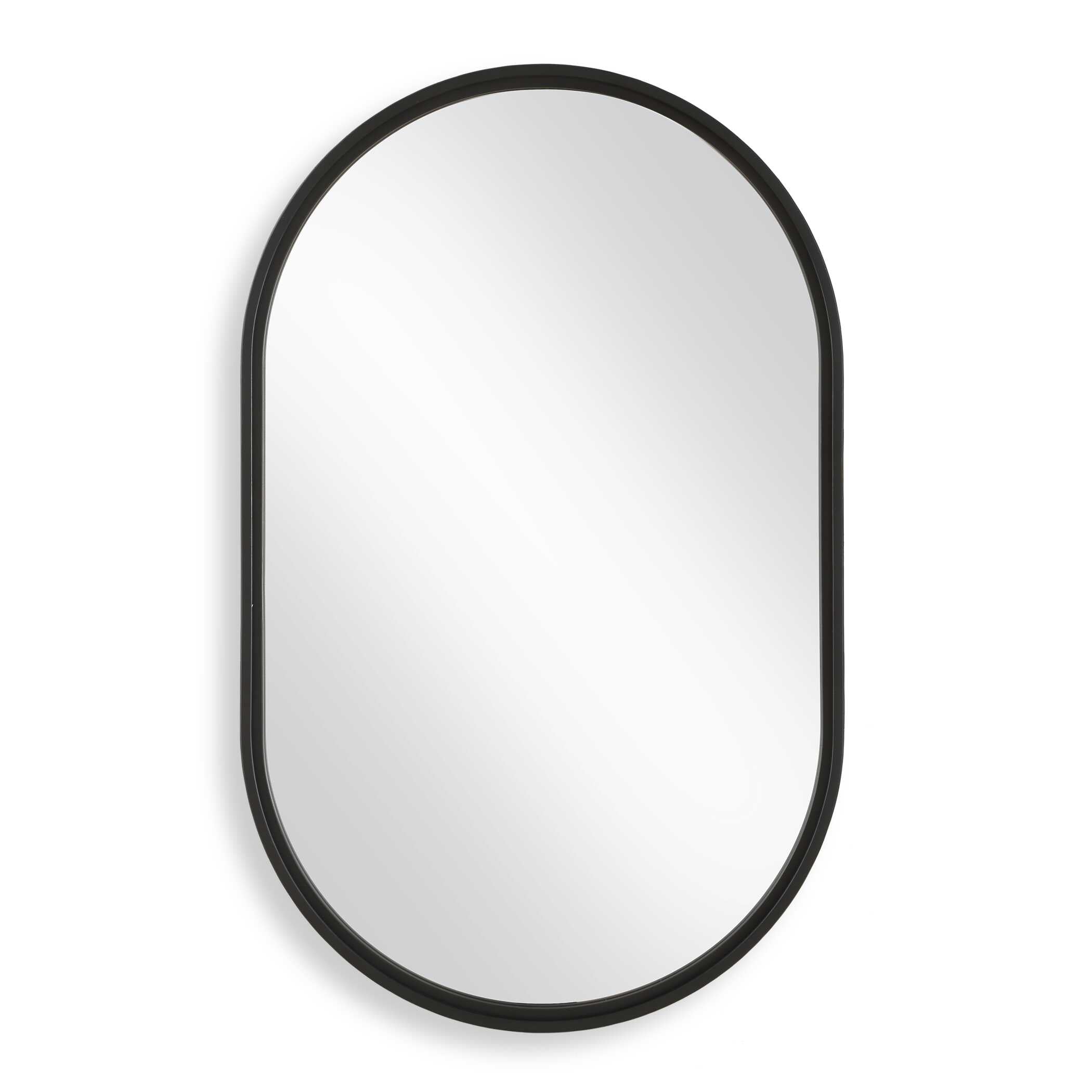 Zephyra Satin Black Iron Wall Mirror