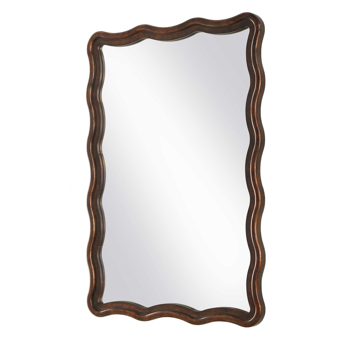 Bexley Scalloped Bronze Wood Wall Mirror