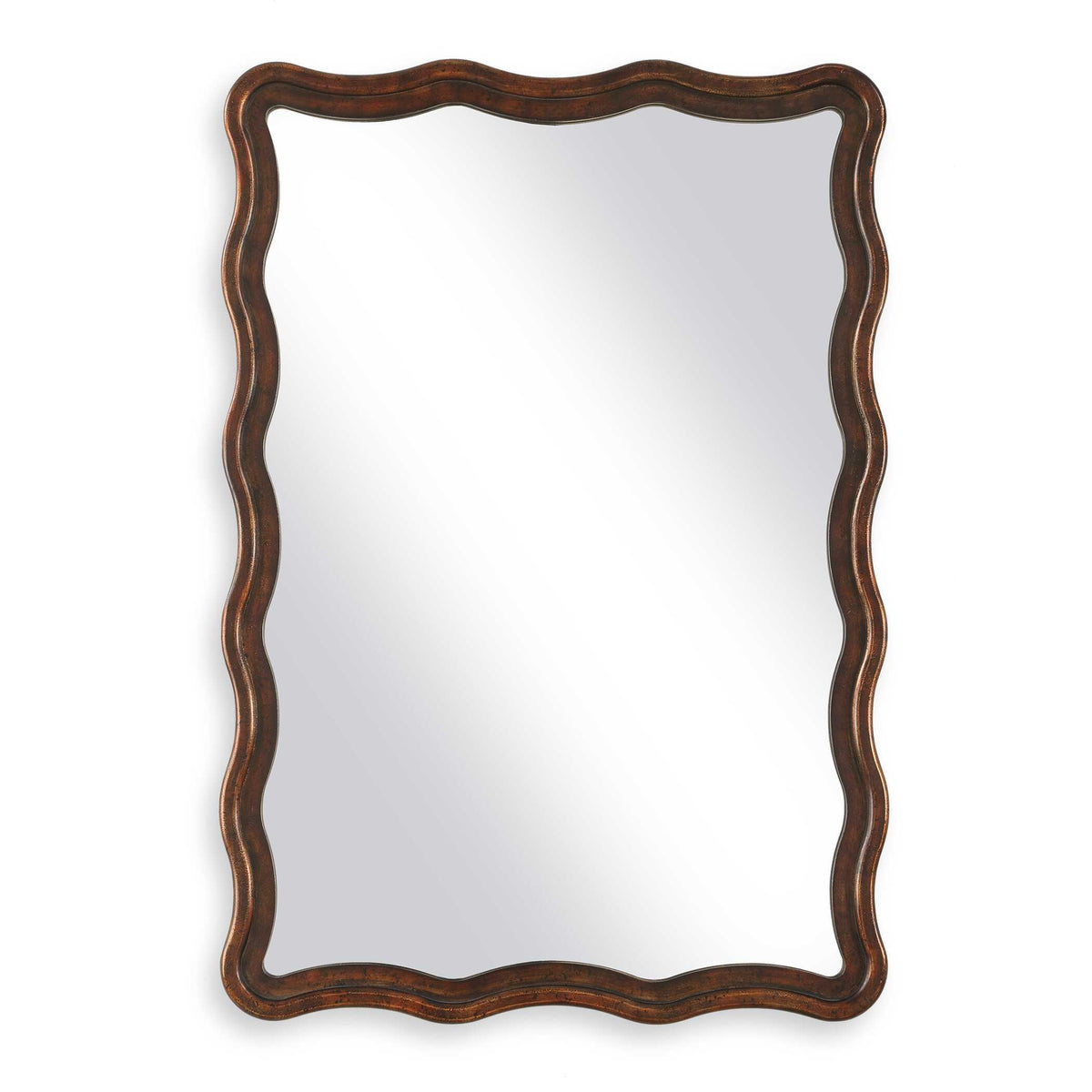 Bexley Scalloped Bronze Wood Wall Mirror