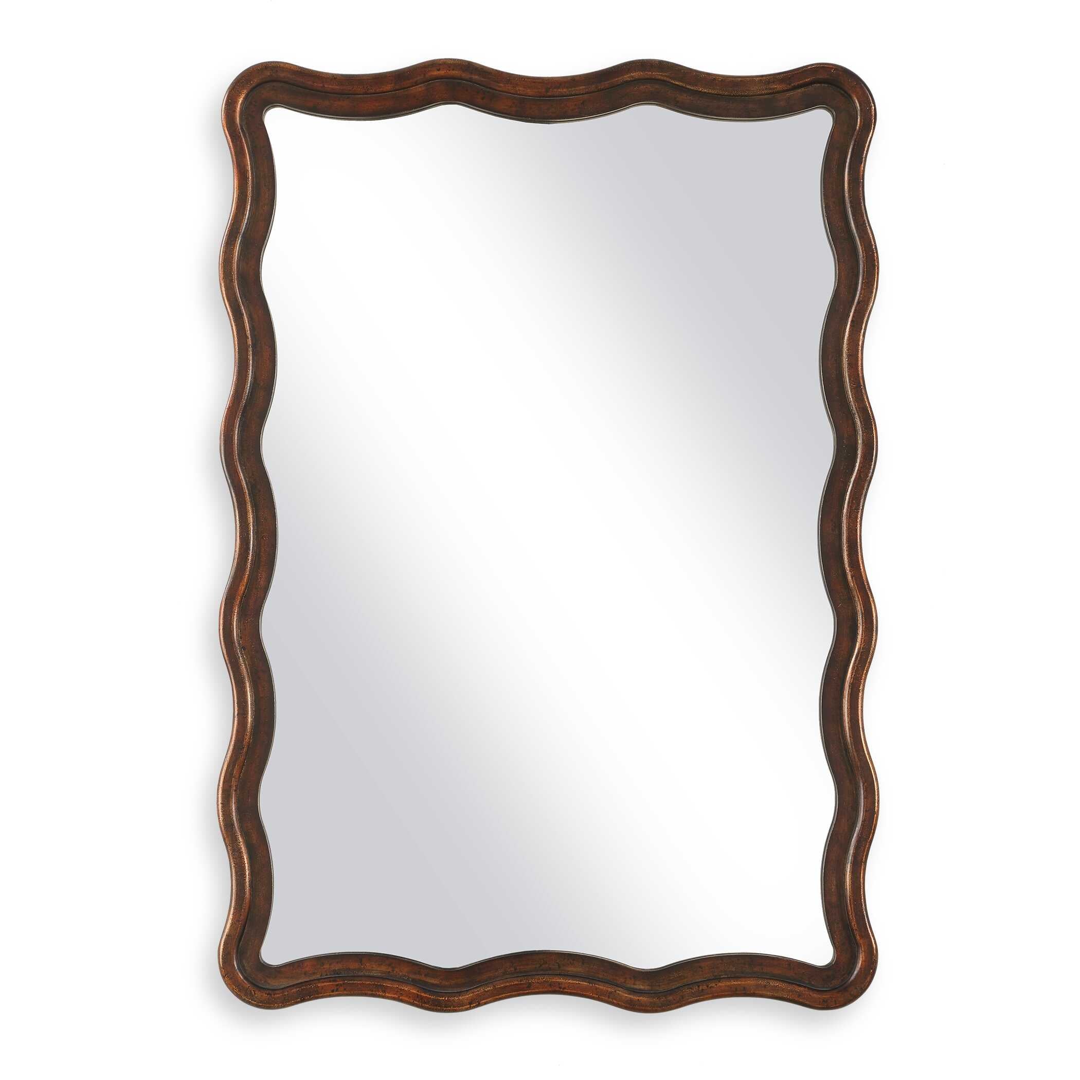 Bexley Scalloped Bronze Wood Wall Mirror