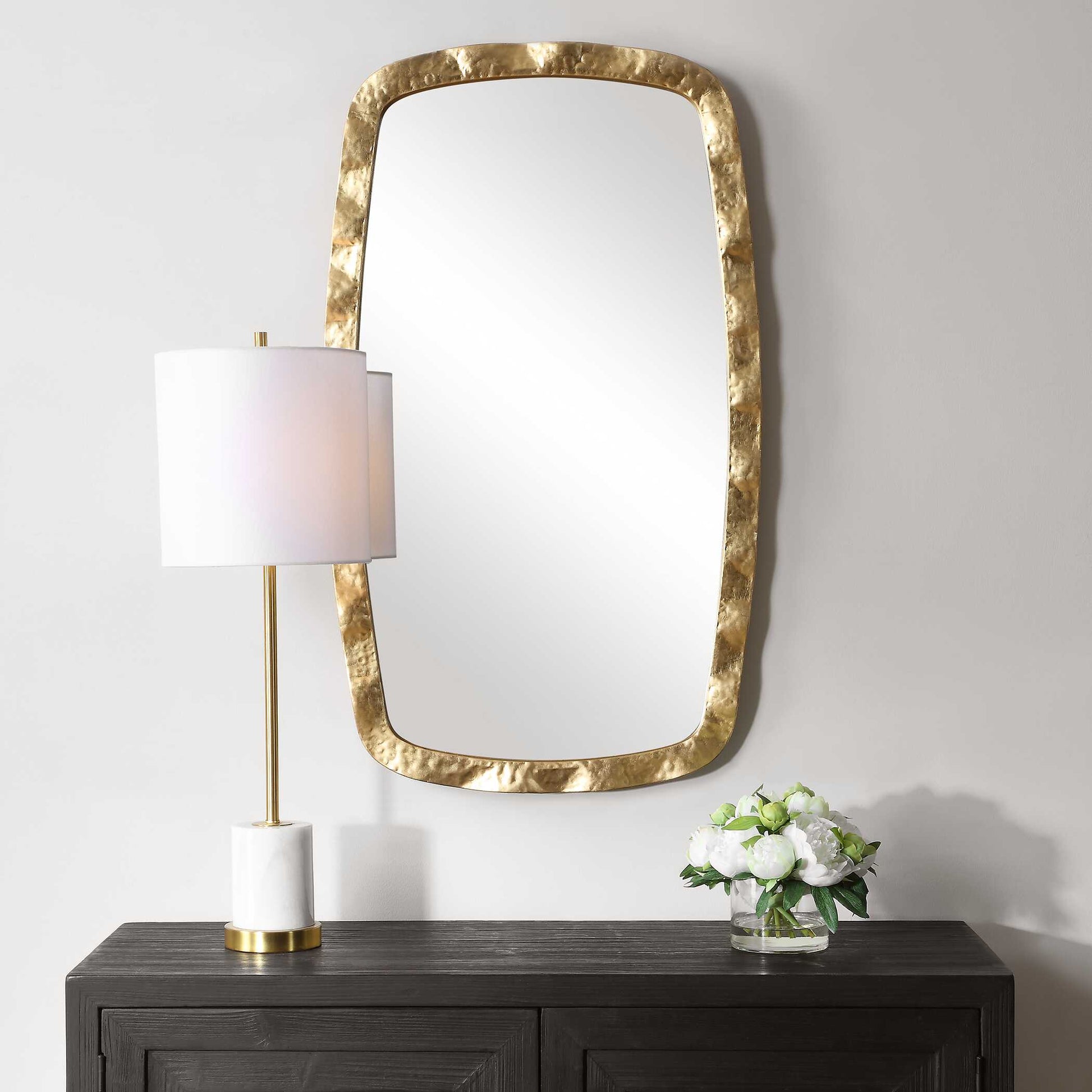 Caldera Round Gold Iron Wall Mirror