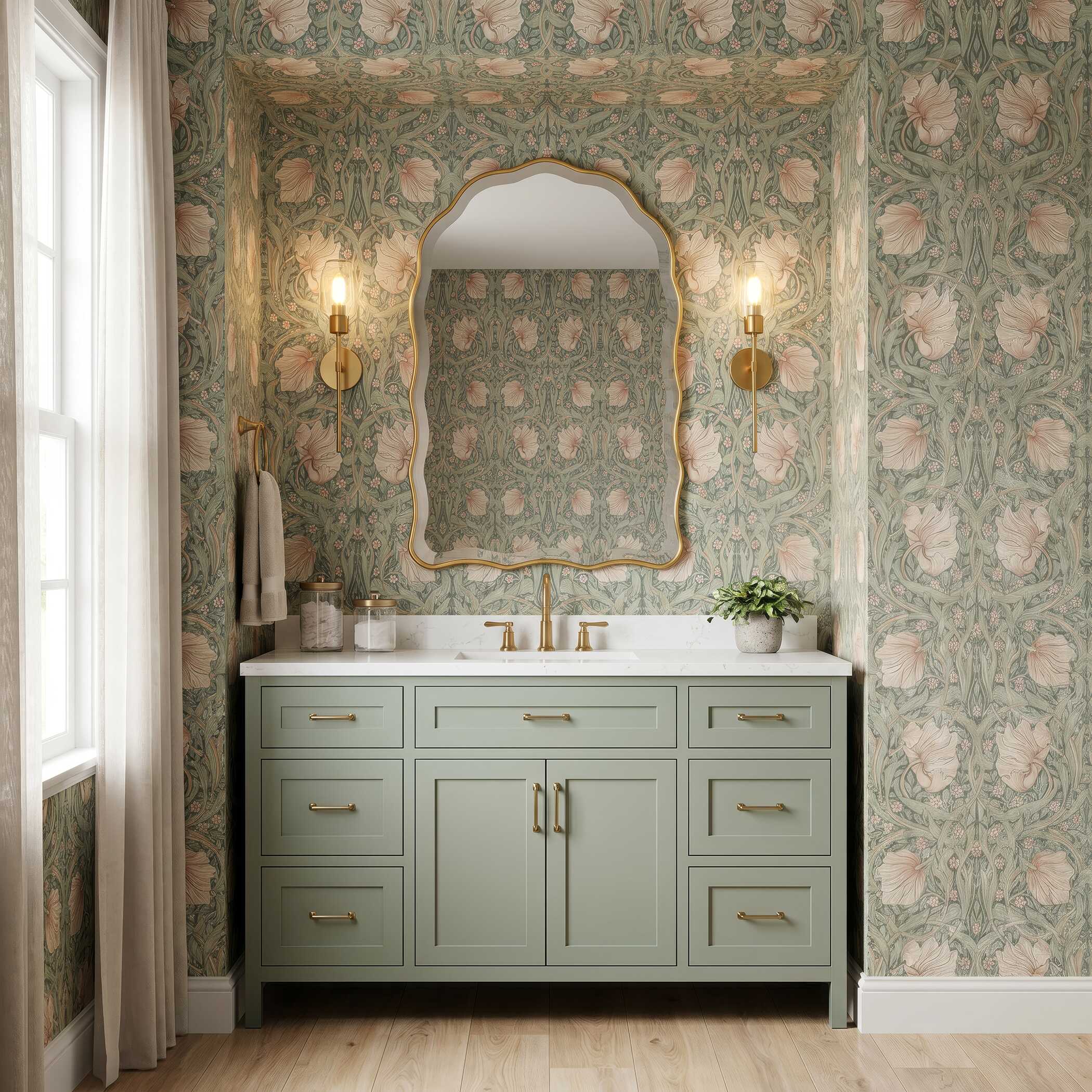 Doriath Scalloped Gold Wall Mirror