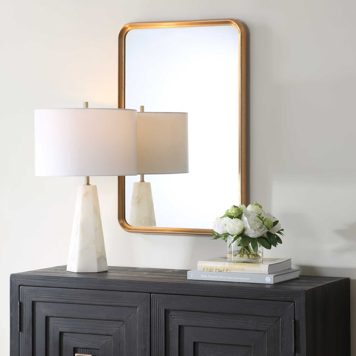 Eleron Rectangular Champagne Wood Wall Mirror